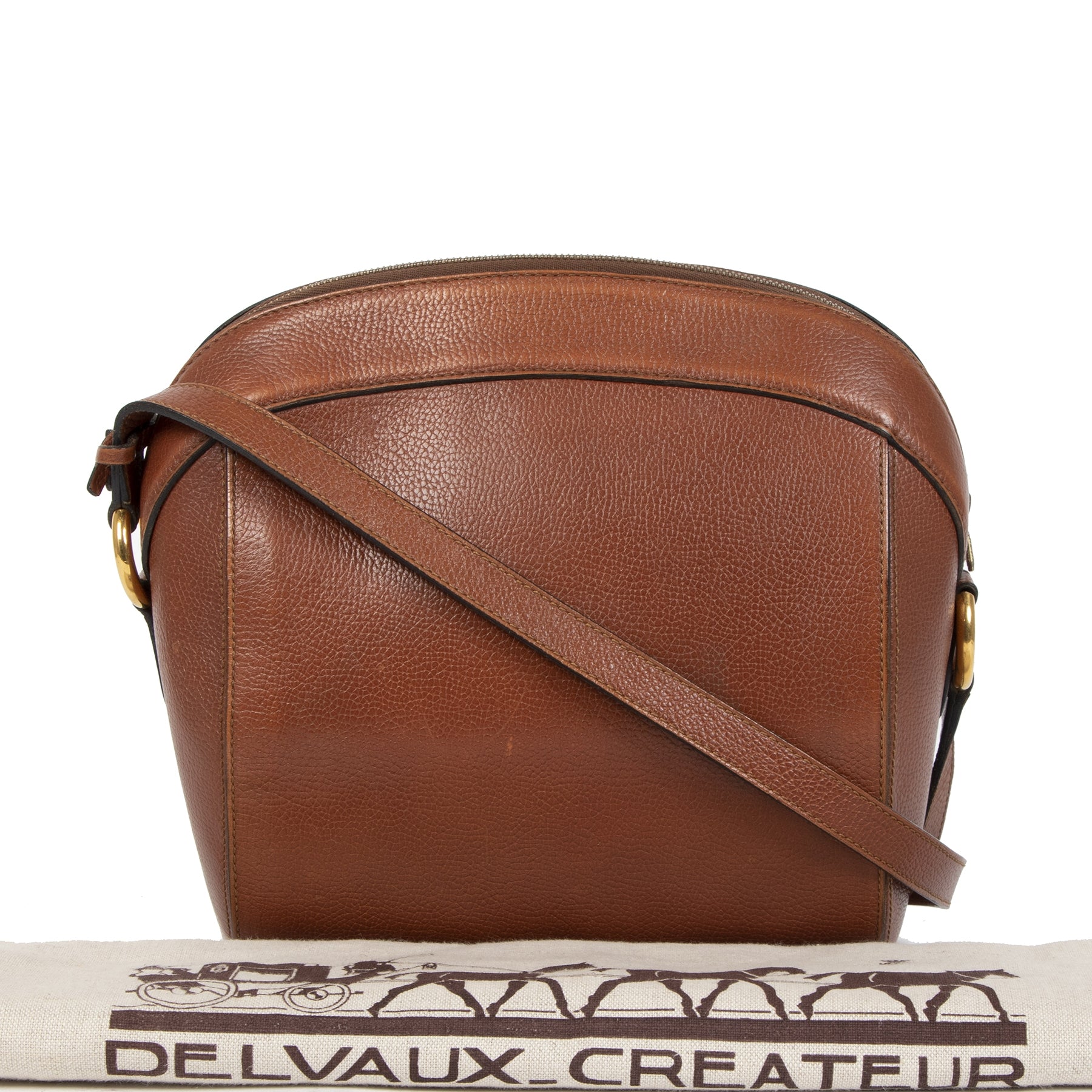 Delvaux Cognac Crossbody Shoulder Bag kopen en verkopen aan de beste prijs bij Labellov