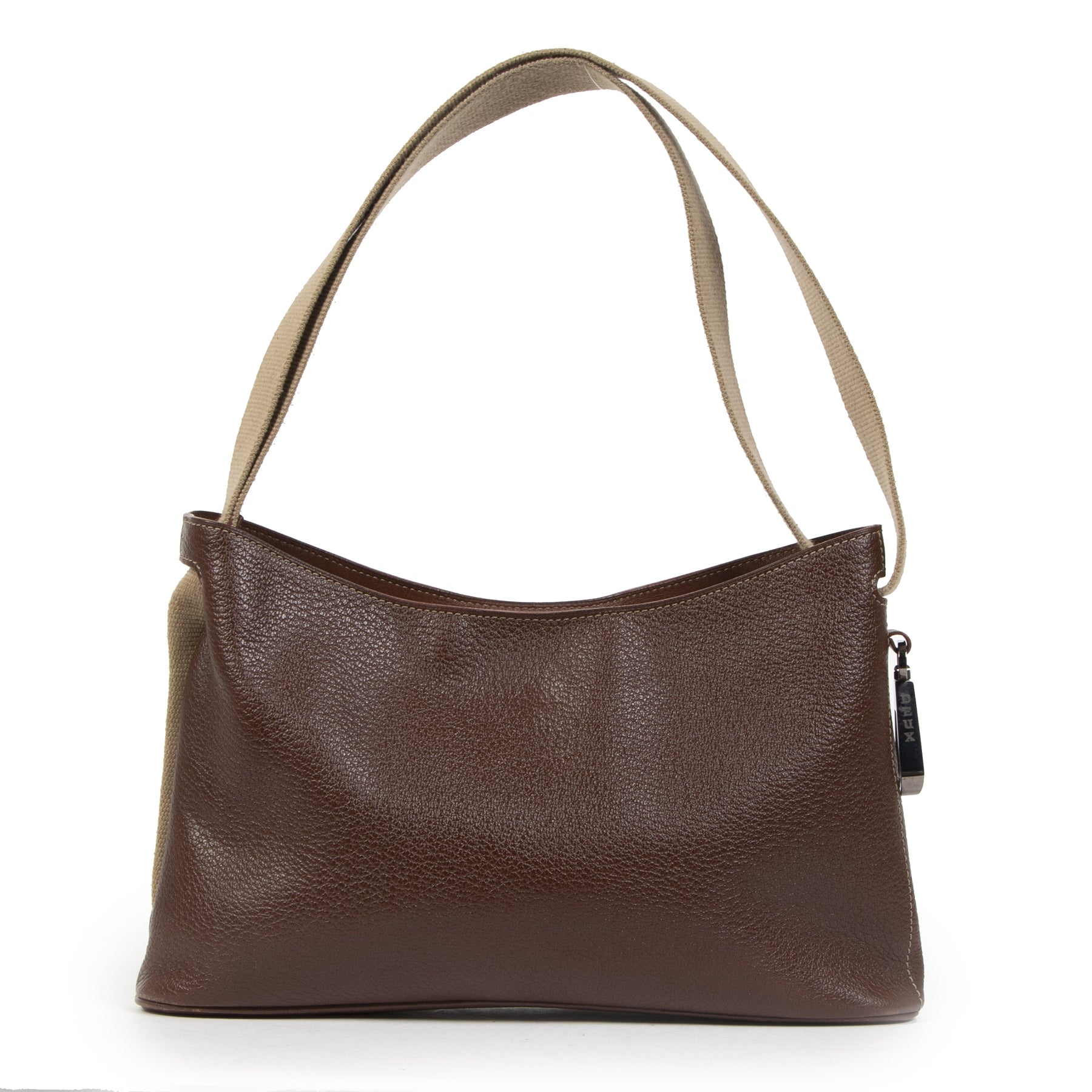 Authentic second-hand vintage Delvaux Brown Deux De Delvaux Shoulder Bag buy online webshop LabelLOV