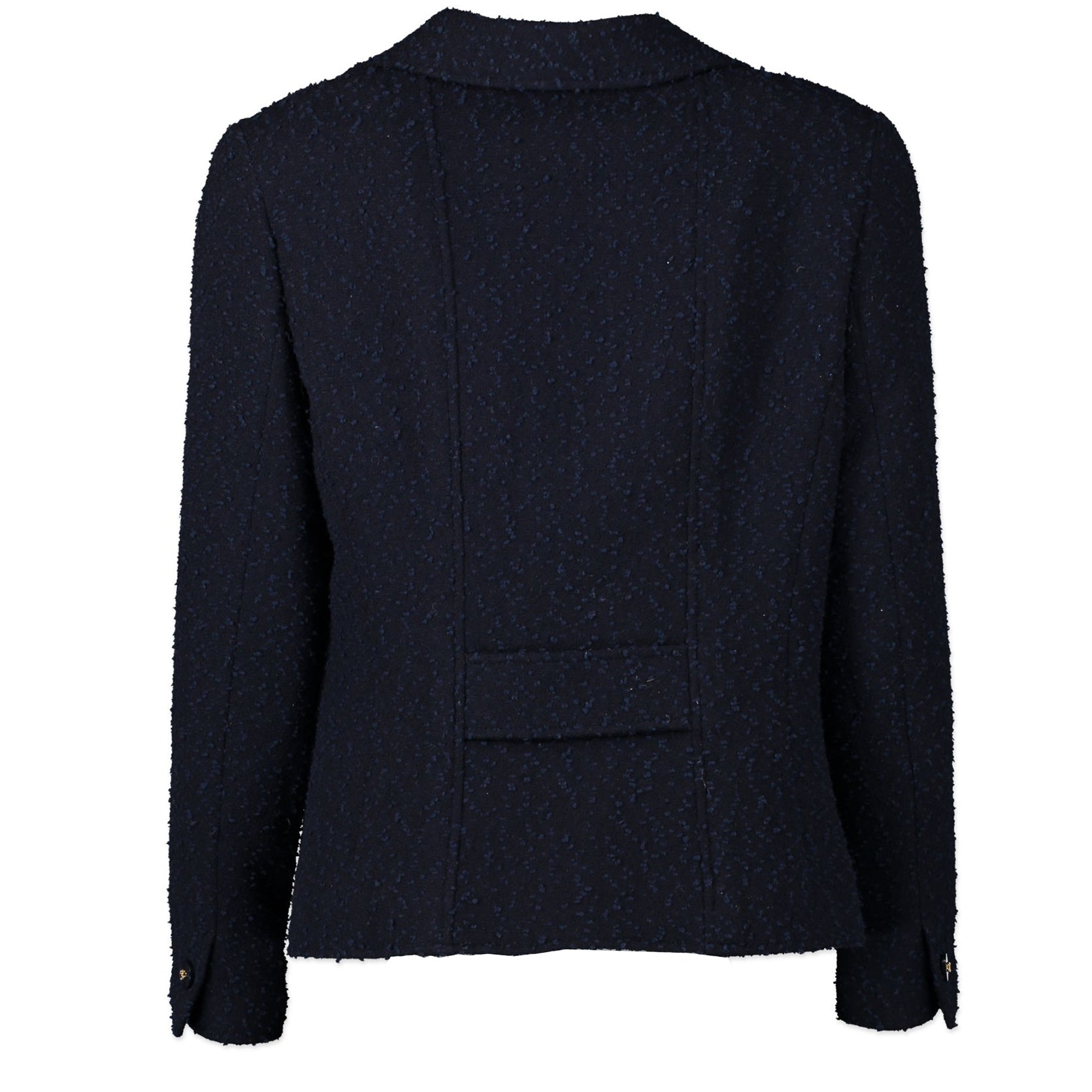 Chanel Dark Navy Tweed Jacket - size 42