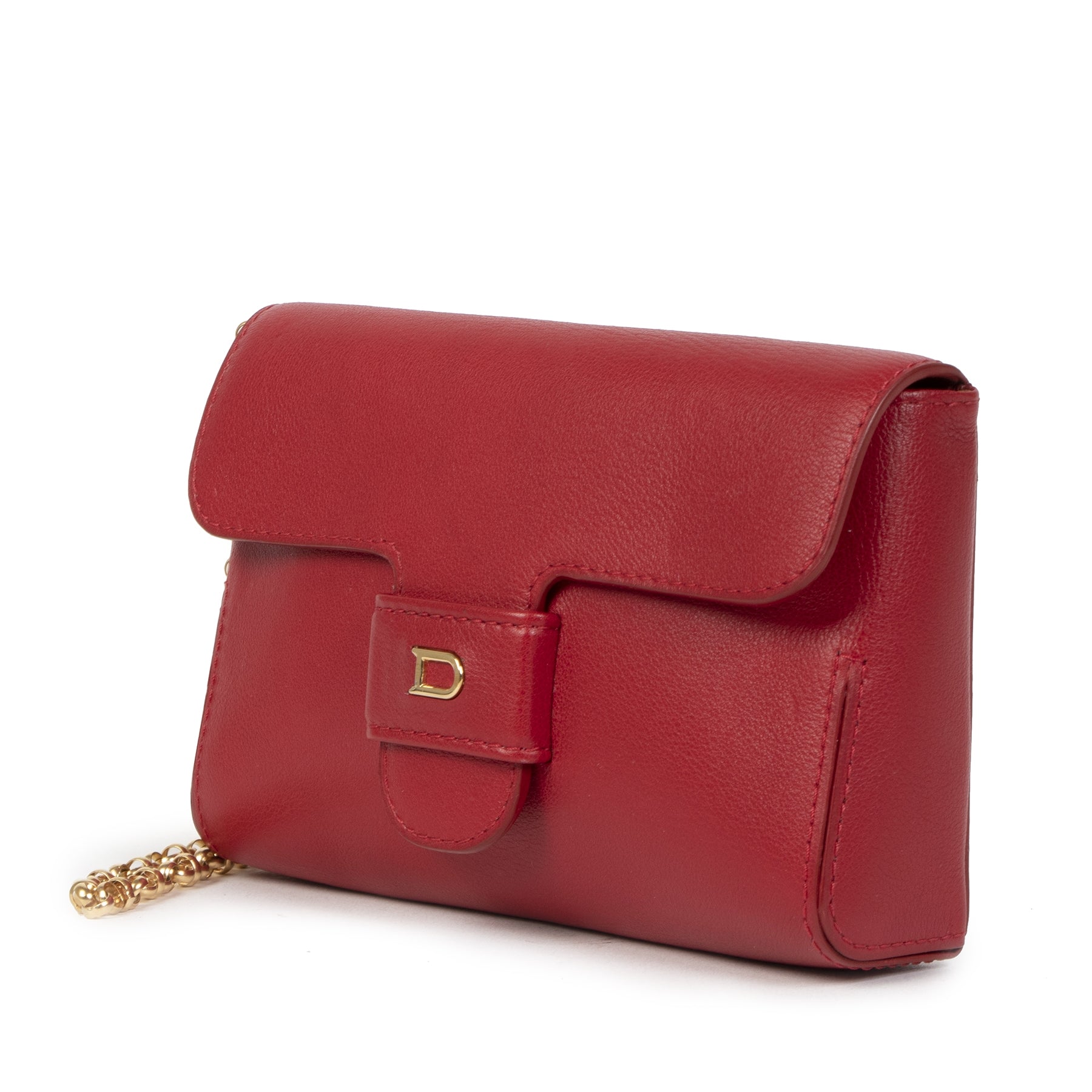 We buy and sell your authentic designer Delvaux Red Chain Evening Bag