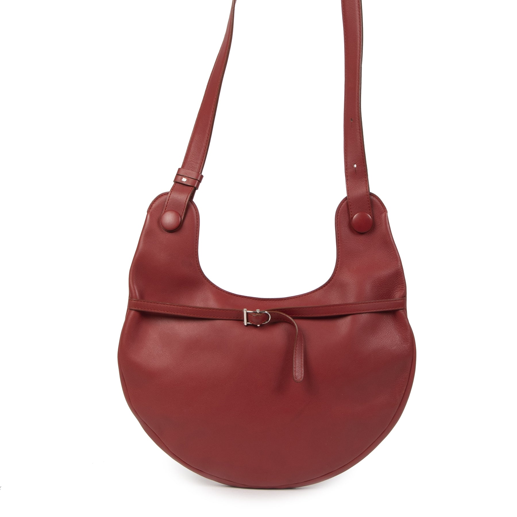 Authentic second-hand vintage Delvaux Red Crossbody Bag buy online webshop LabelLOV