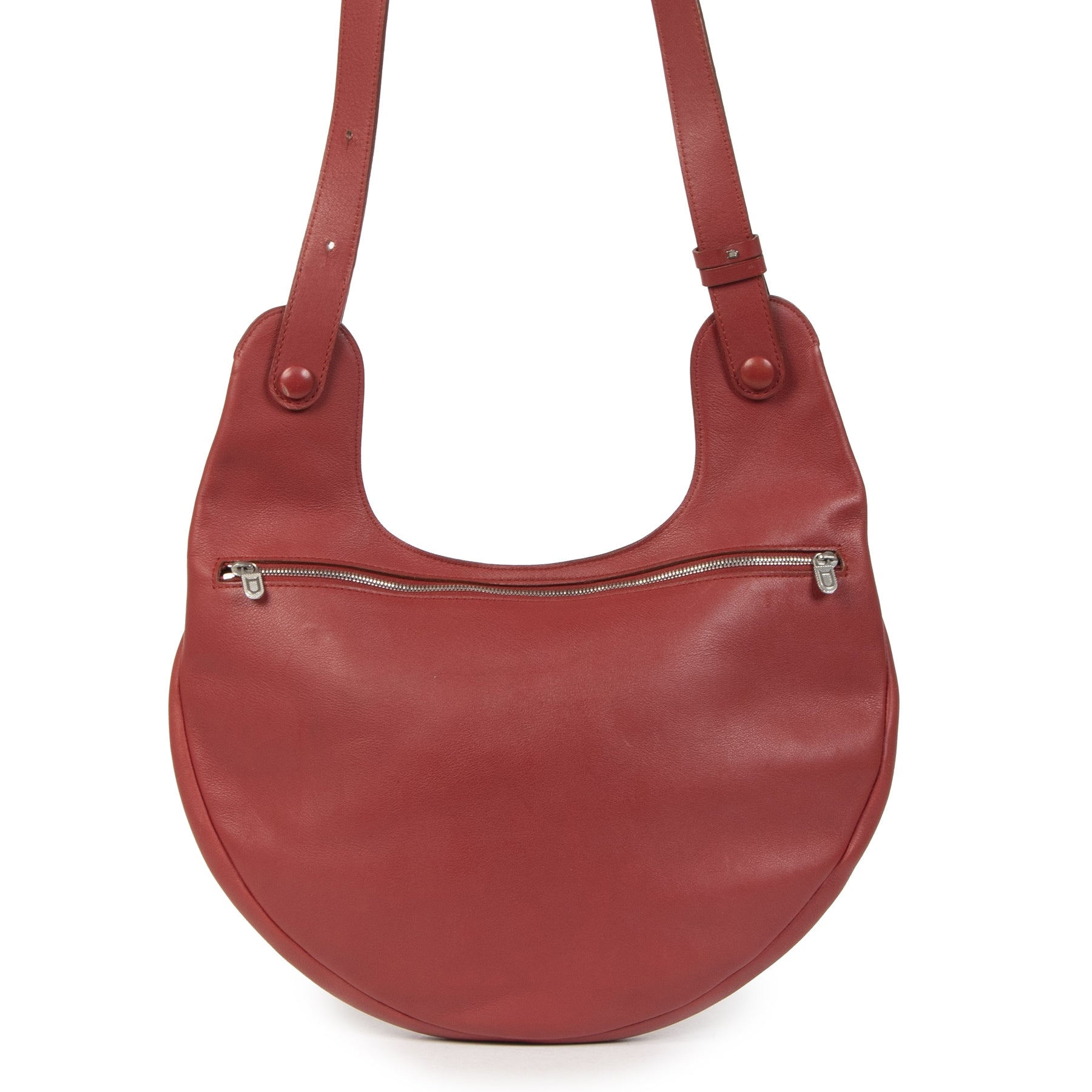 Authentieke tweedehands vintage Delvaux Red Crossbody Bag koop online webshop LabelLOV