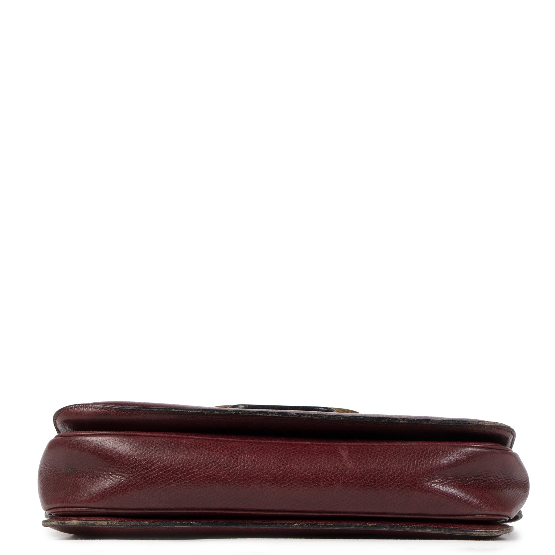 Authentieke tweedehands vintage Delvaux Burgundy Bourgogne Crossbody Bag koop online webshop LabelLOV