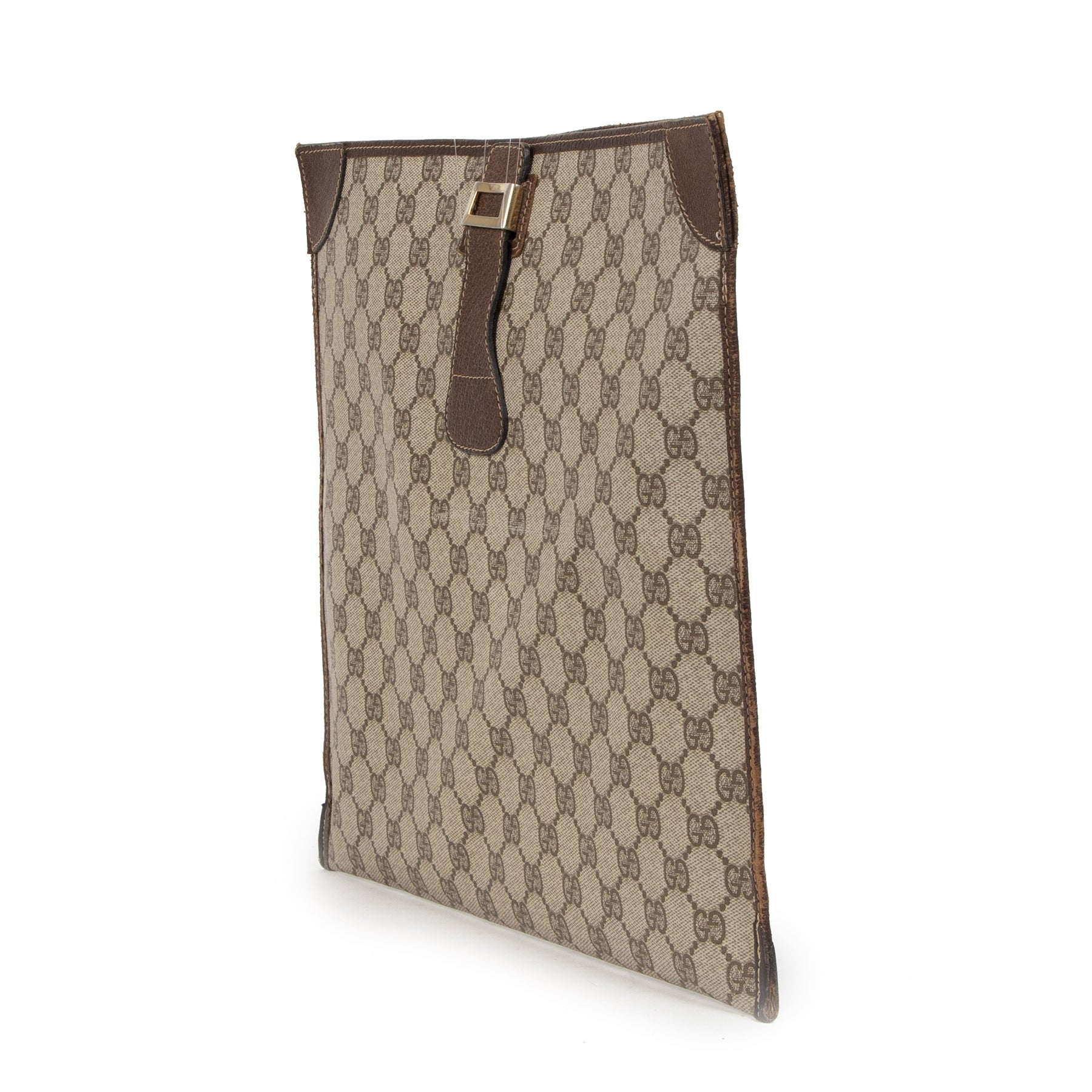 koop Gucci Vintage Monogram Briefcase Clutch veilig online