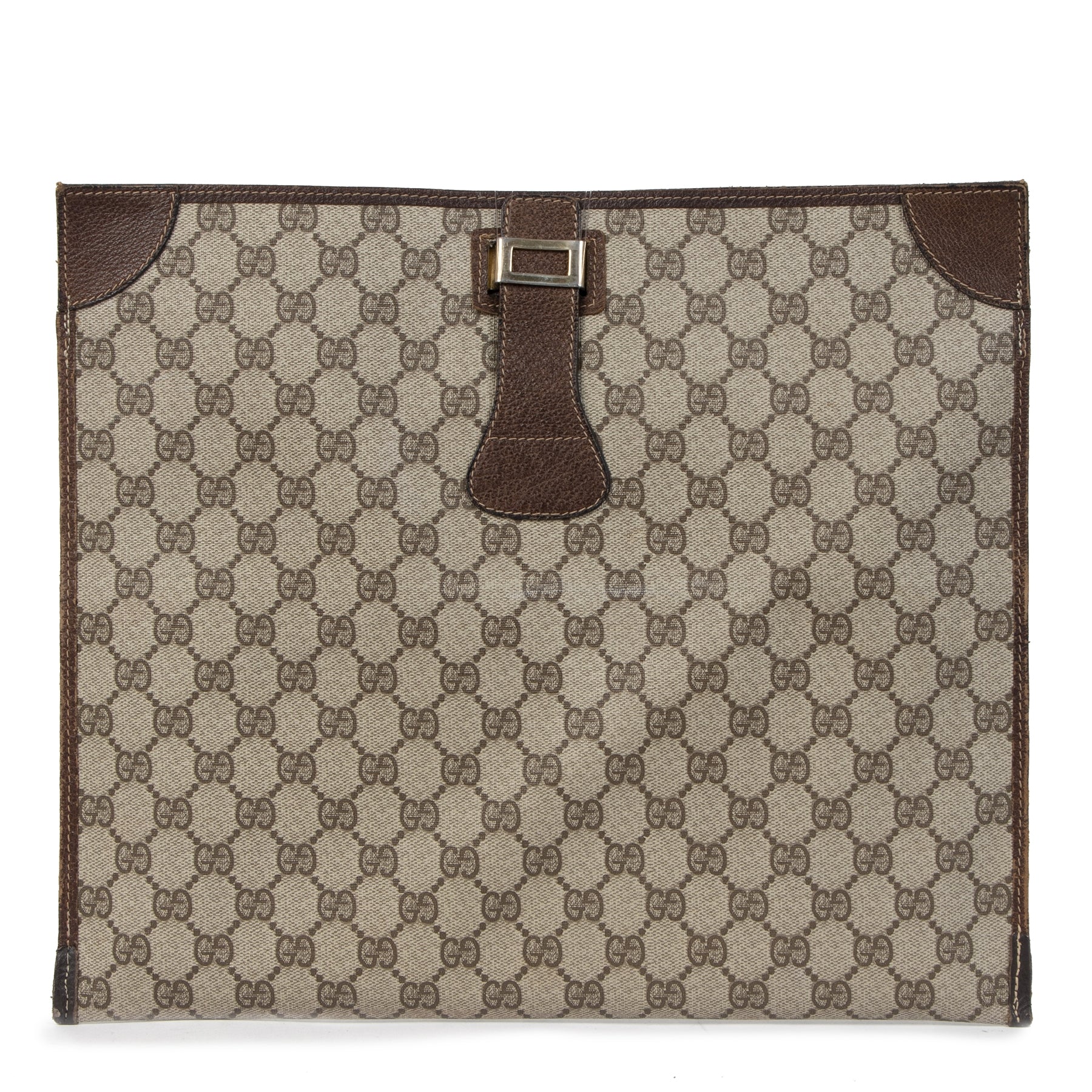 acheter en ligne seconde main Gucci Vintage Monogram Briefcase Clutch