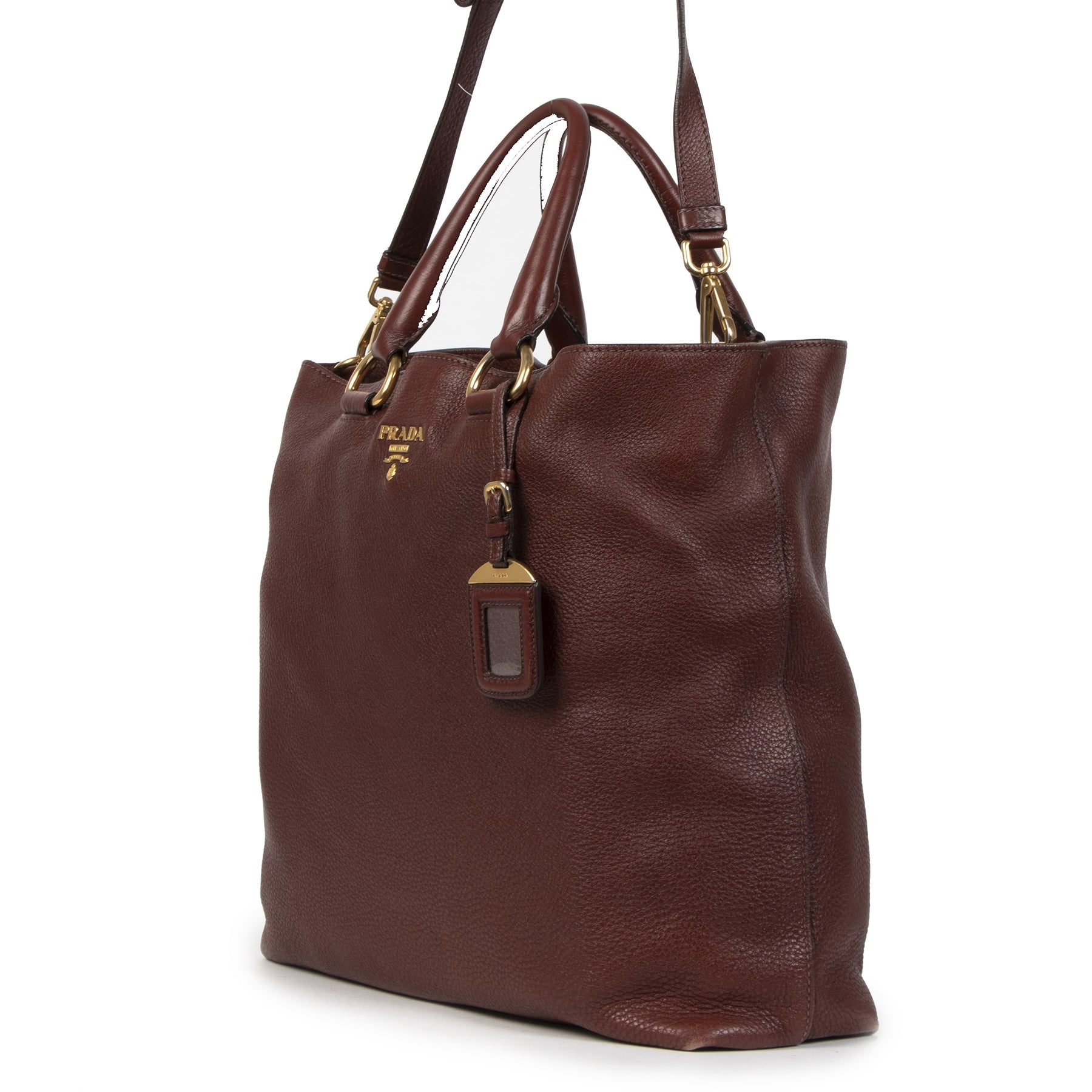 Koop en verkoop uw authentieke designer Prada Daino Burgundy Tote Bag