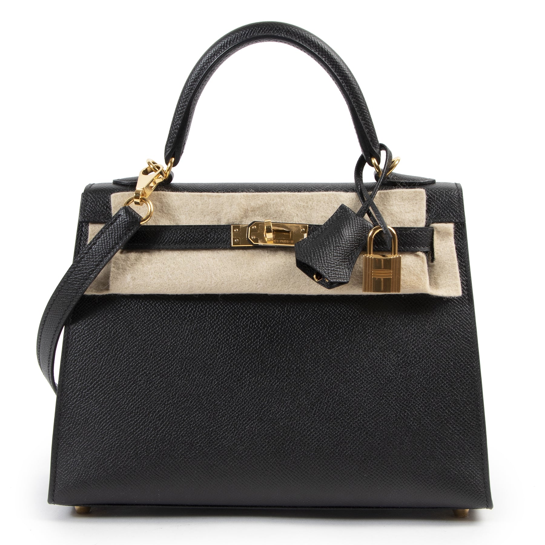 Hermès Kelly 25 Black Epsom GHW