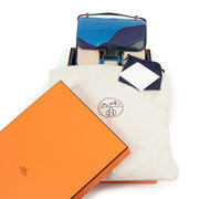 Hermès Constance Au Bout du Monde highly exclusive and one of a kind collectors item by Hermès in crocodile skin and with different shades of blue