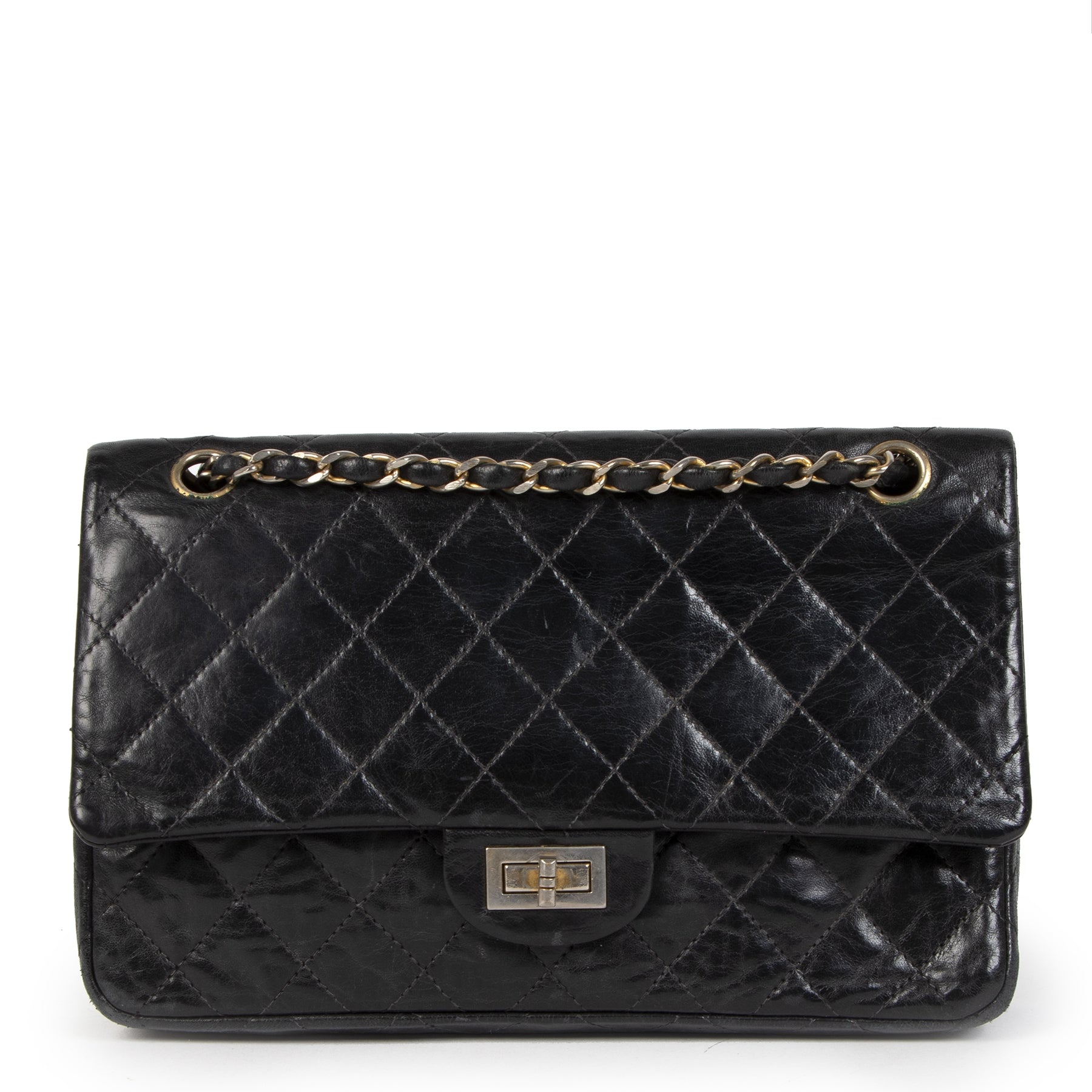 Authentic second-hand vintage Chanel Vintage 2.55 Flap Bag buy online webshop LabelLOV