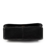 koop veilig online jou tweedehands Chanel Vintage Black Lizard Evening Bag