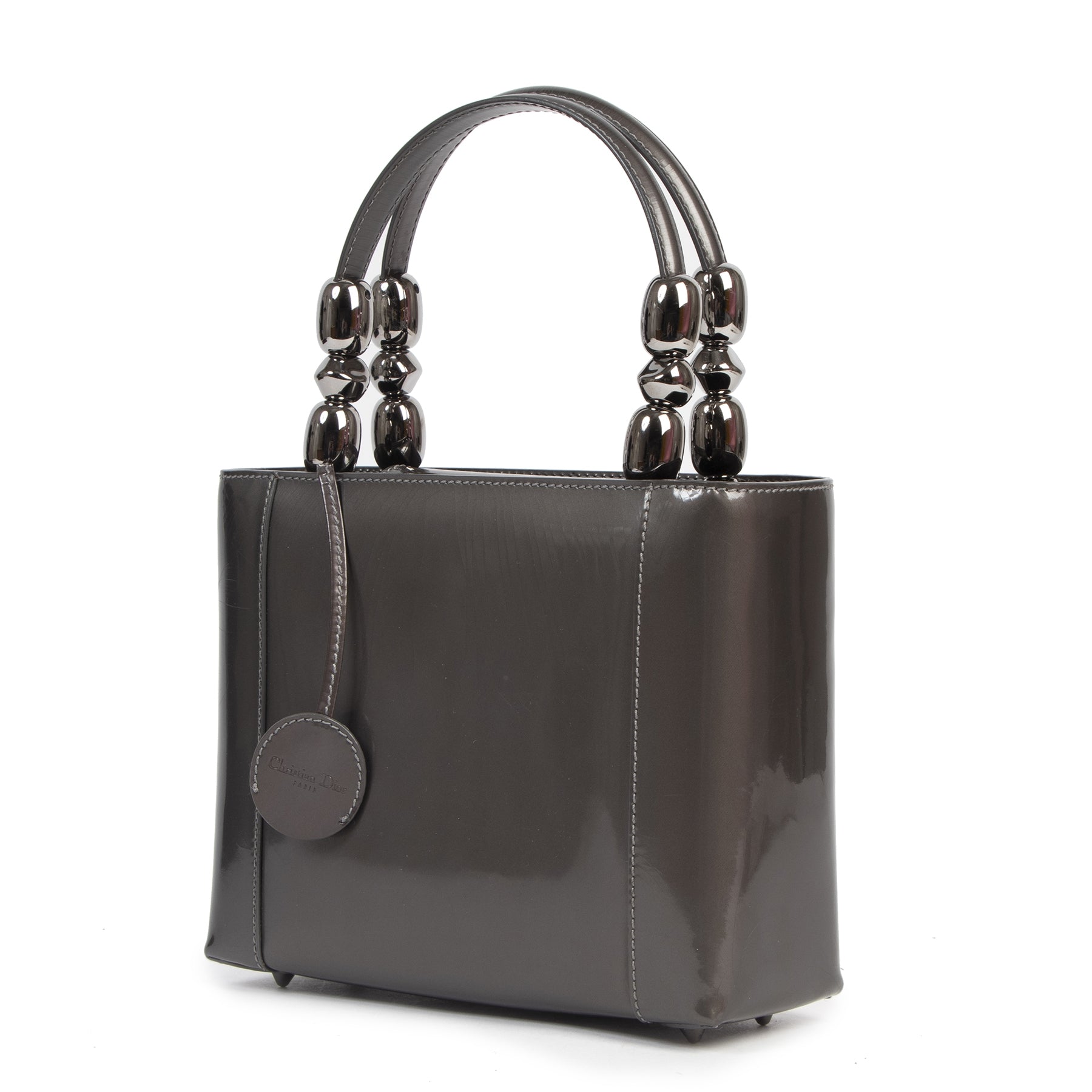 Authentique seconde-main vintage Christian Dior Malice Grey Top Handle Bag achète en ligne webshop LabelLOV