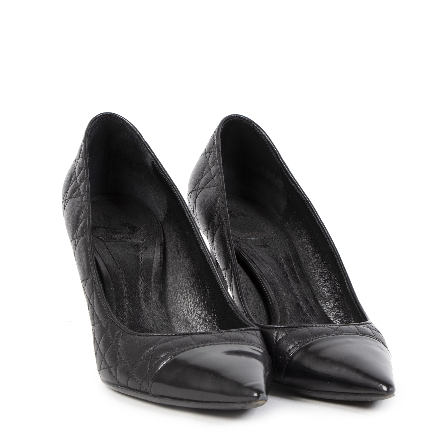 Authentique seconde-main vintage Dior Black Quilted Cannage Heels - Size 40,5 koop online webshop LabelLOV