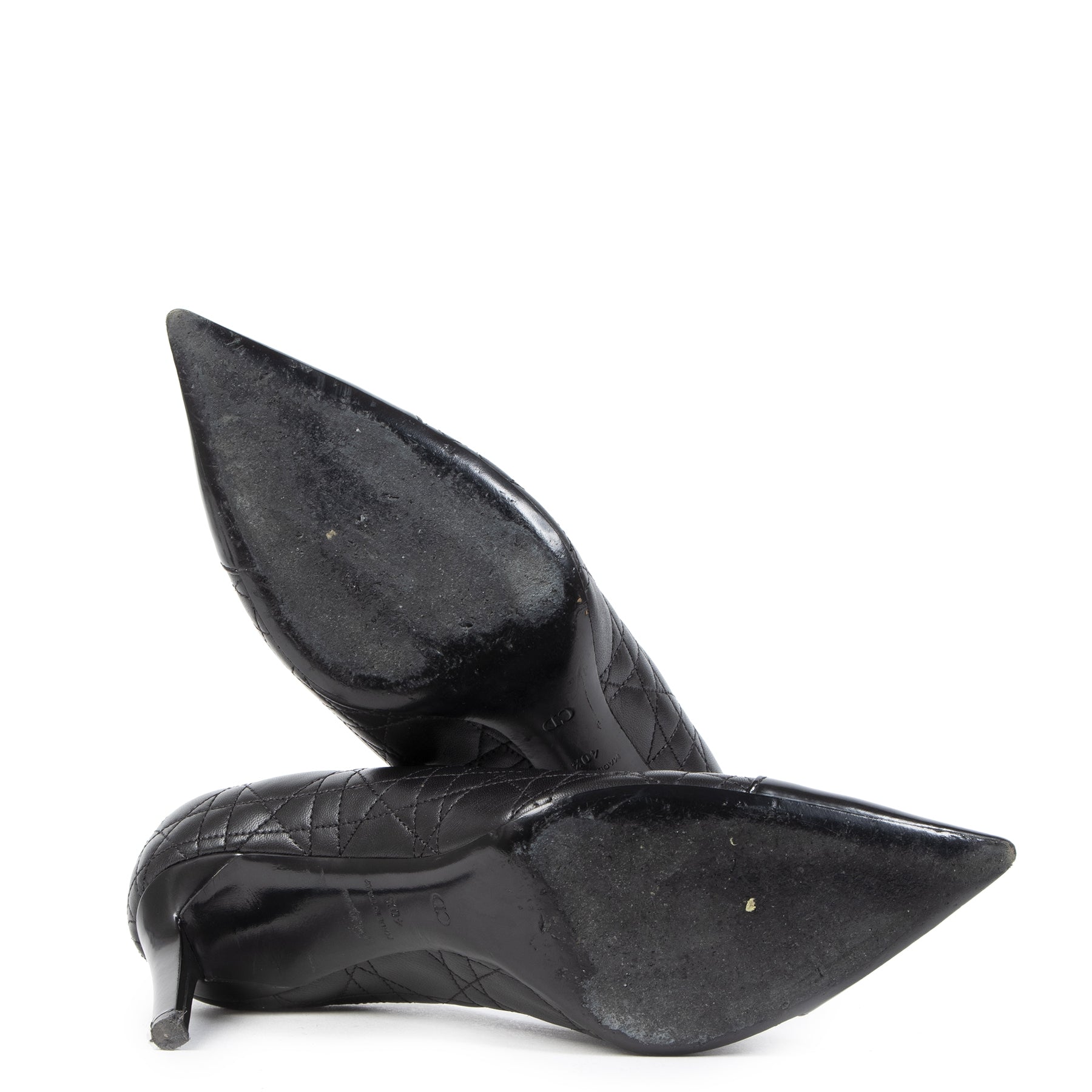 Authentieke tweedehands vintage Dior Black Quilted Cannage Heels - Size 40,5 koop online webshop LabelLOV
