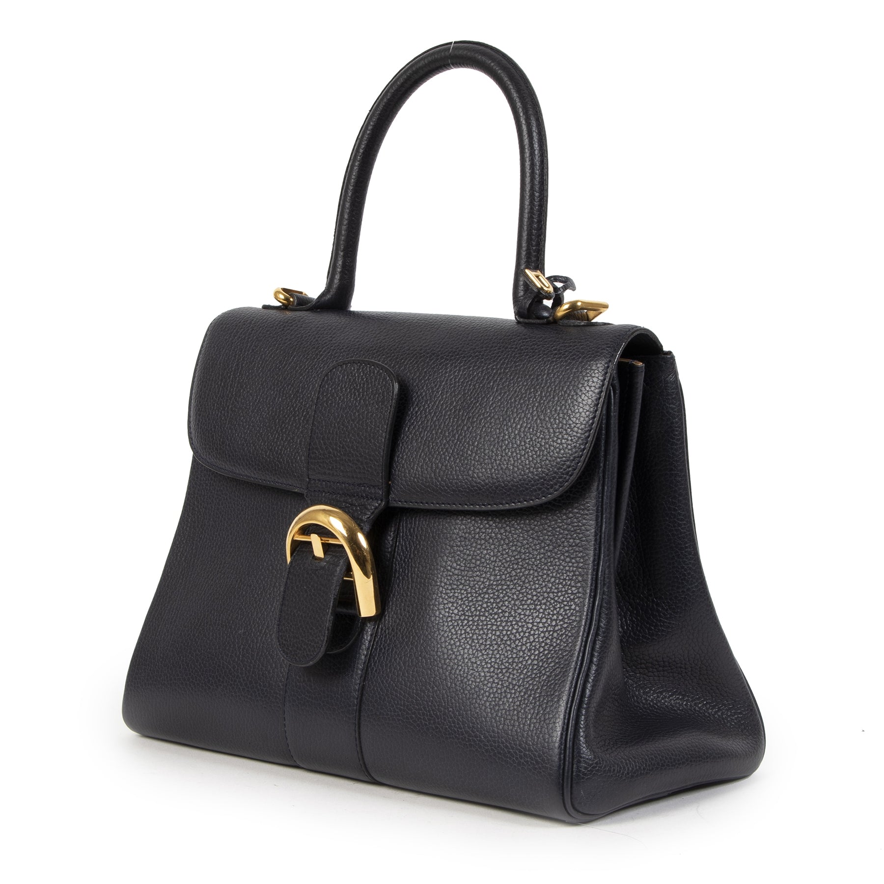 Koop Authentieke tweedehands Delvaux Dark Blue Brillant MM bag aan de juiste prijs in alle veiligheid online webshop LabelLOV luxe merken winkelen Antwerpen België