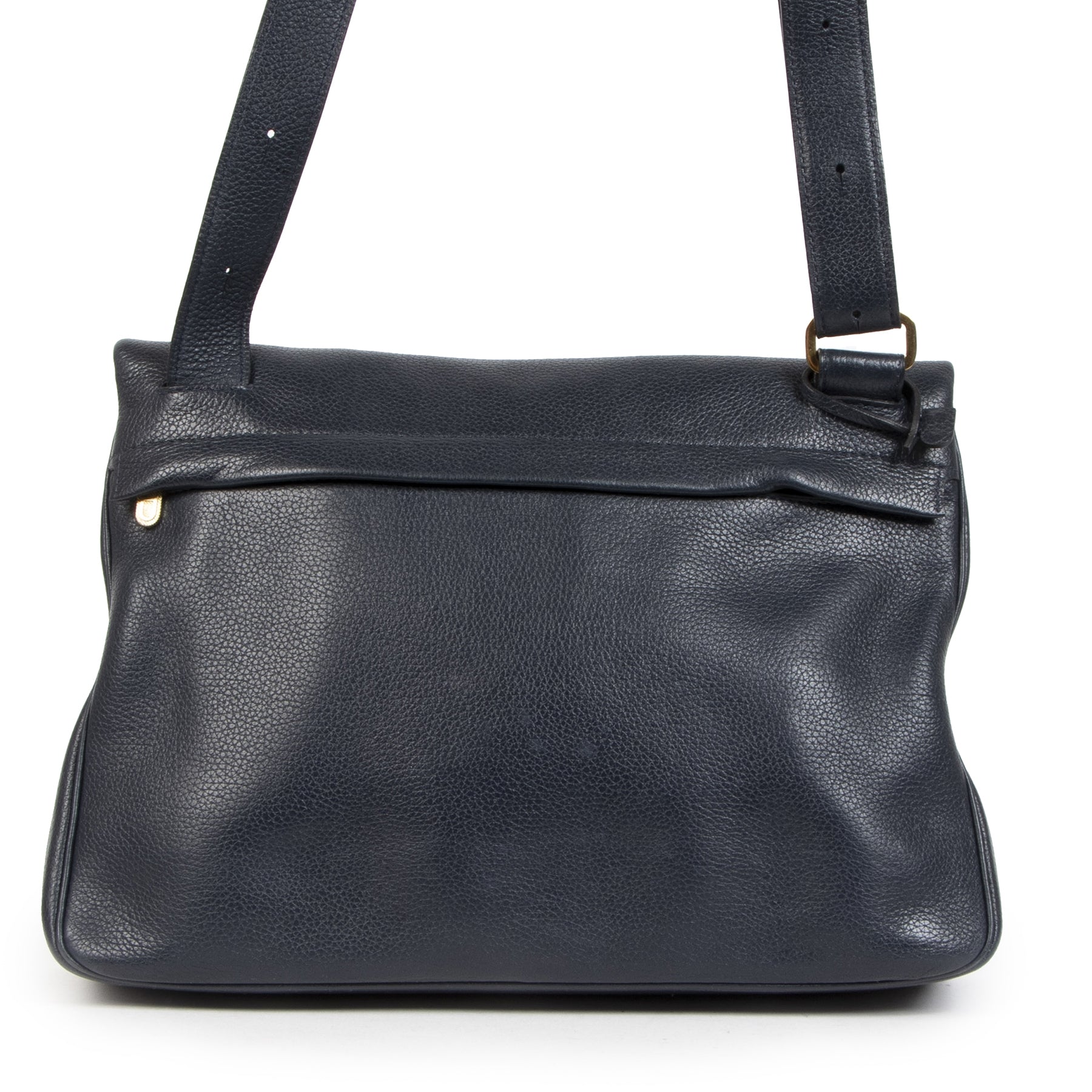 Authentique seconde-main vintage Delvaux Blue Leather Crossbody Bag achète en ligne webshop LabelLOV