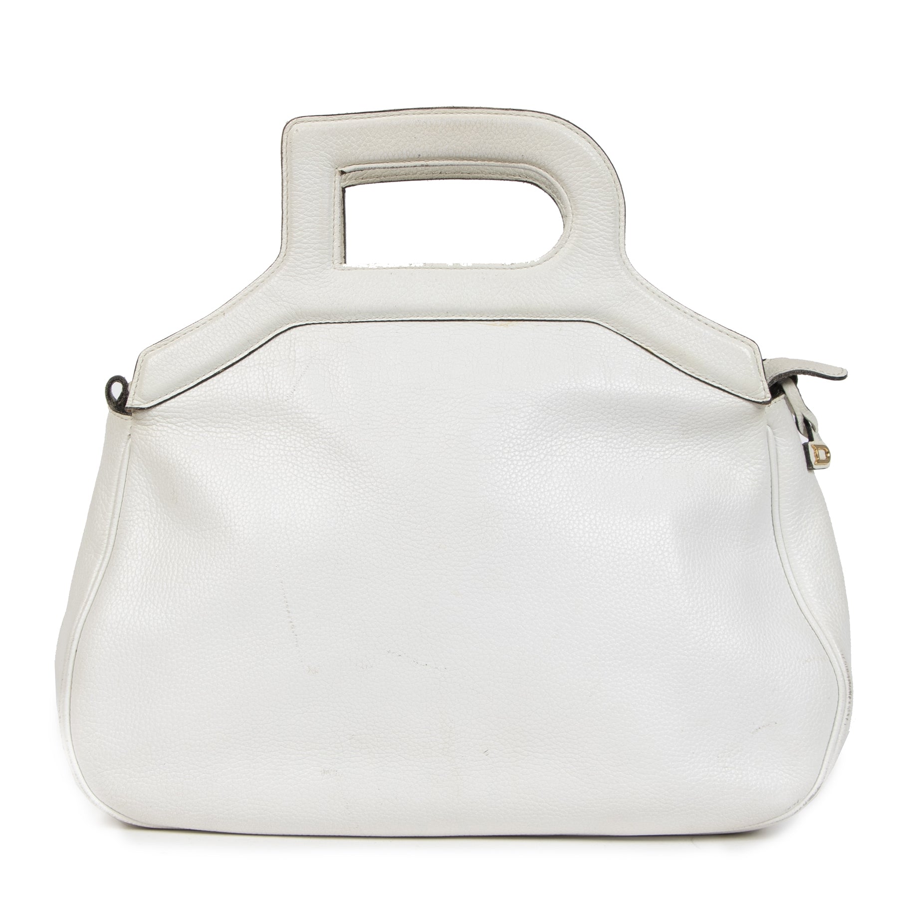 Authentique seconde-main vintage Delvaux White D Top Handle Bag achète en ligne webshop LabelLOV