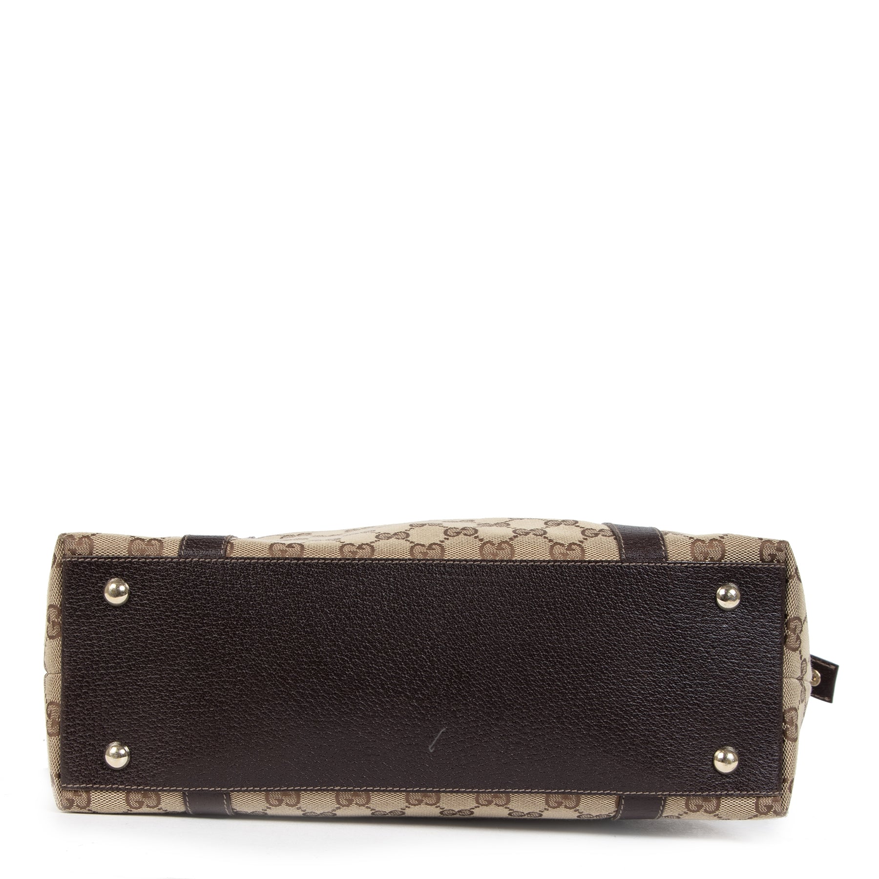 Authentique seconde-main vintage Gucci Brown GG Shoulder Bag achète en ligne webshop LabelLOV