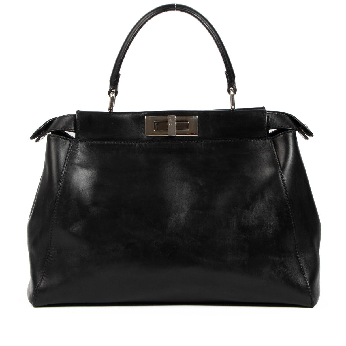 Fendi Black Leather/Python Peekaboo Monster Bag