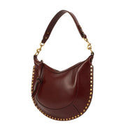 Isabel Marant Burgundy Leather Studded Naoko Hobo Bag