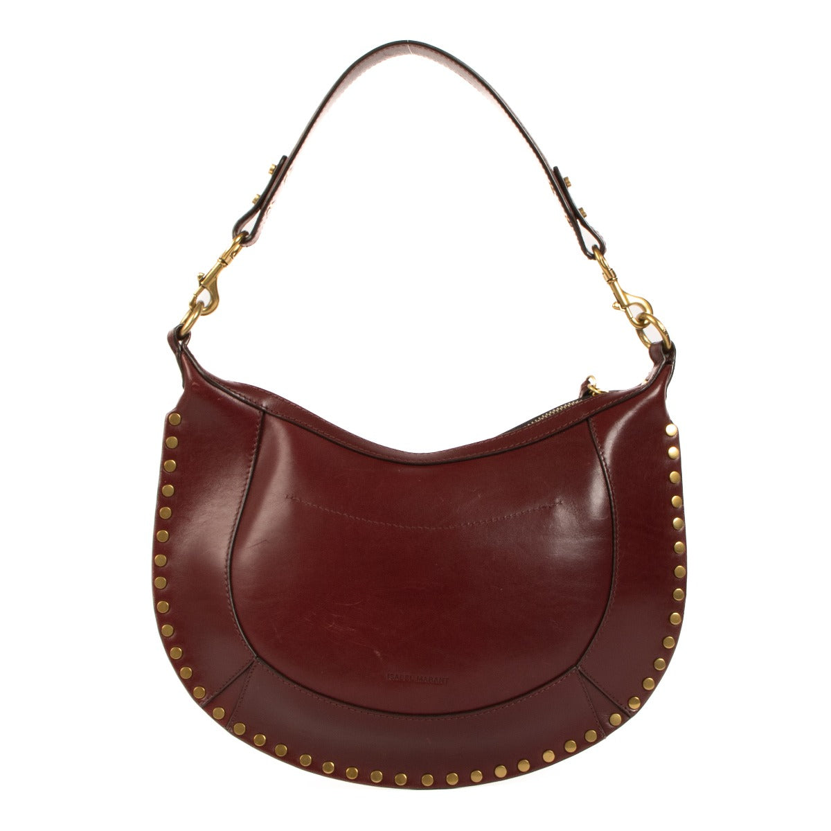 Sac hobo Naoko clouté en cuir bordeaux Isabel Marant