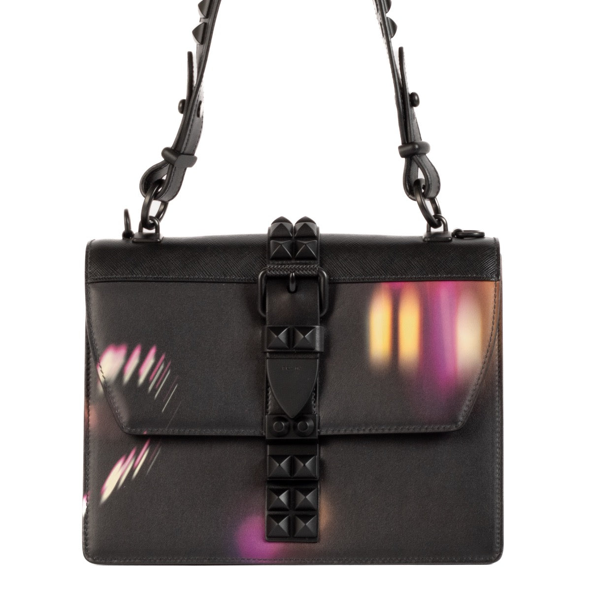 shop 100% authentic second hand Prada Saffiano City Lights Print Studded Elektra Shoulder Bag on Labellov.com