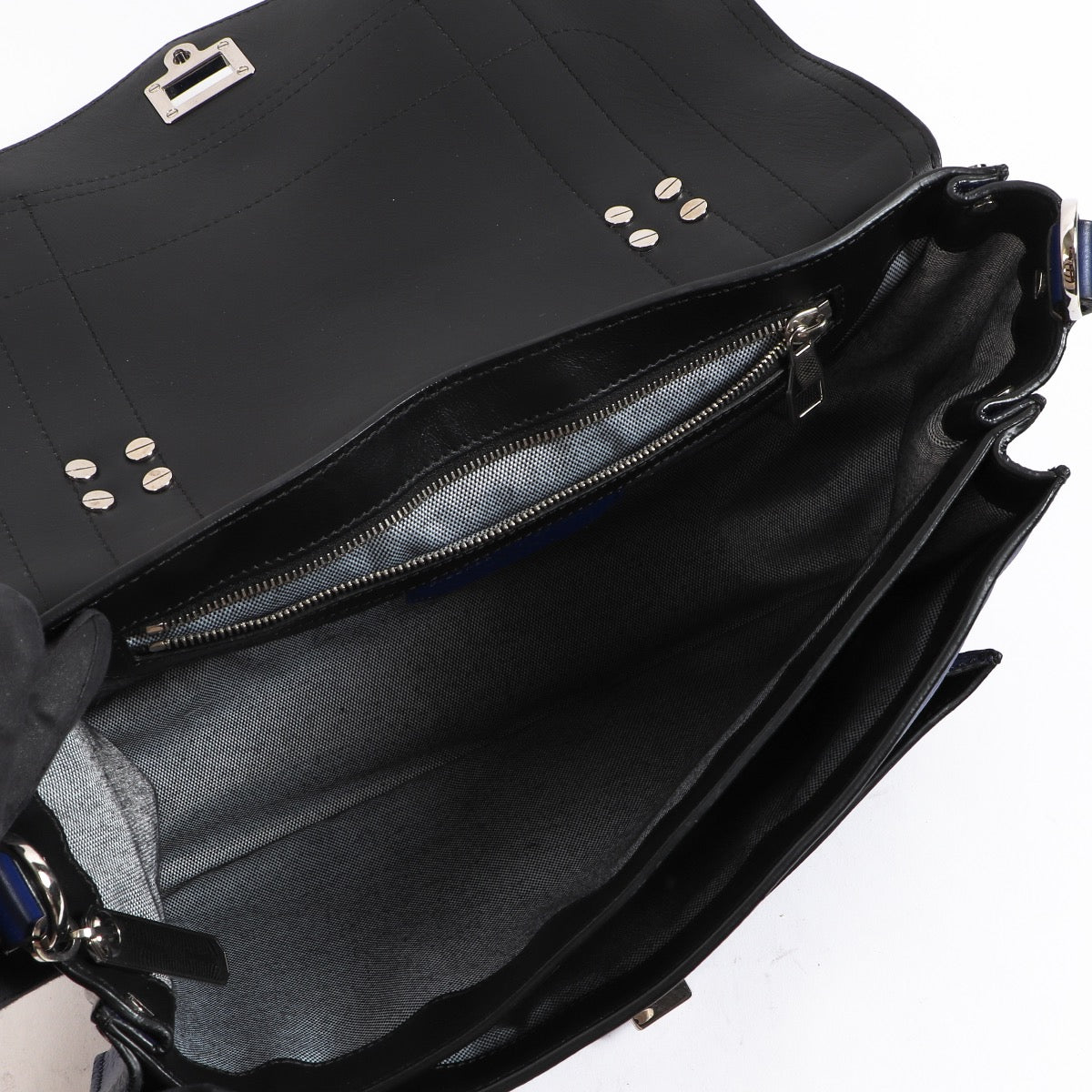Proenza Blue Leather Topstitch PS1 Medium Tas