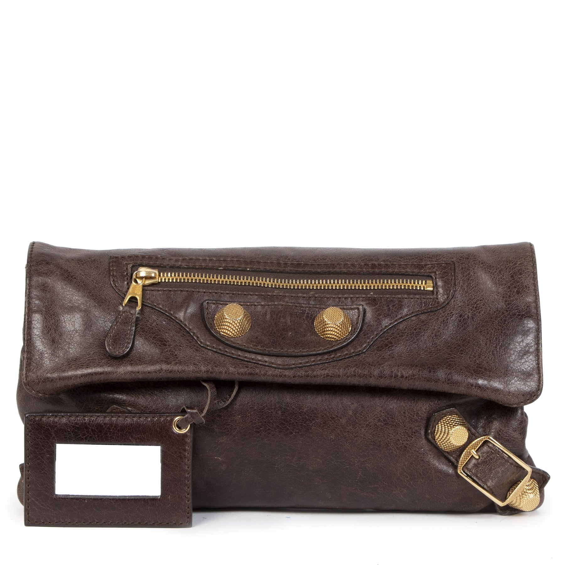 Balenciaga Giant 21 Envelope Clutch Brown