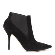 Authentic secondhand Dolce & Gabbana Black Suede Ankle Booties - size 39,5 designer shoes heels fashion luxury vintage webshop safe and secure online shopping worldwide shipping
