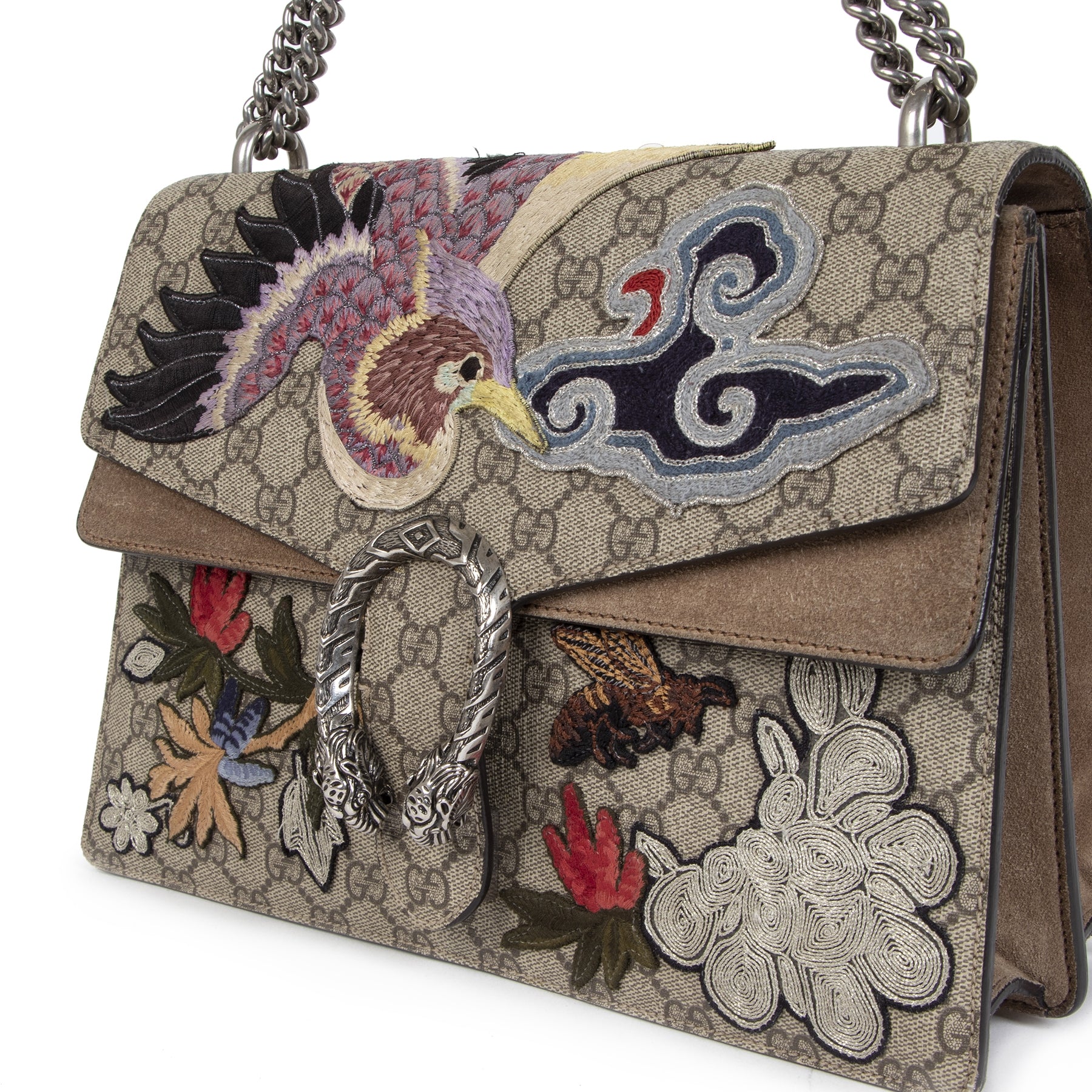 Gucci Medium Dionysus Bird Embroidered Shoulder Bag te koop aan de beste prijs bij Labellov