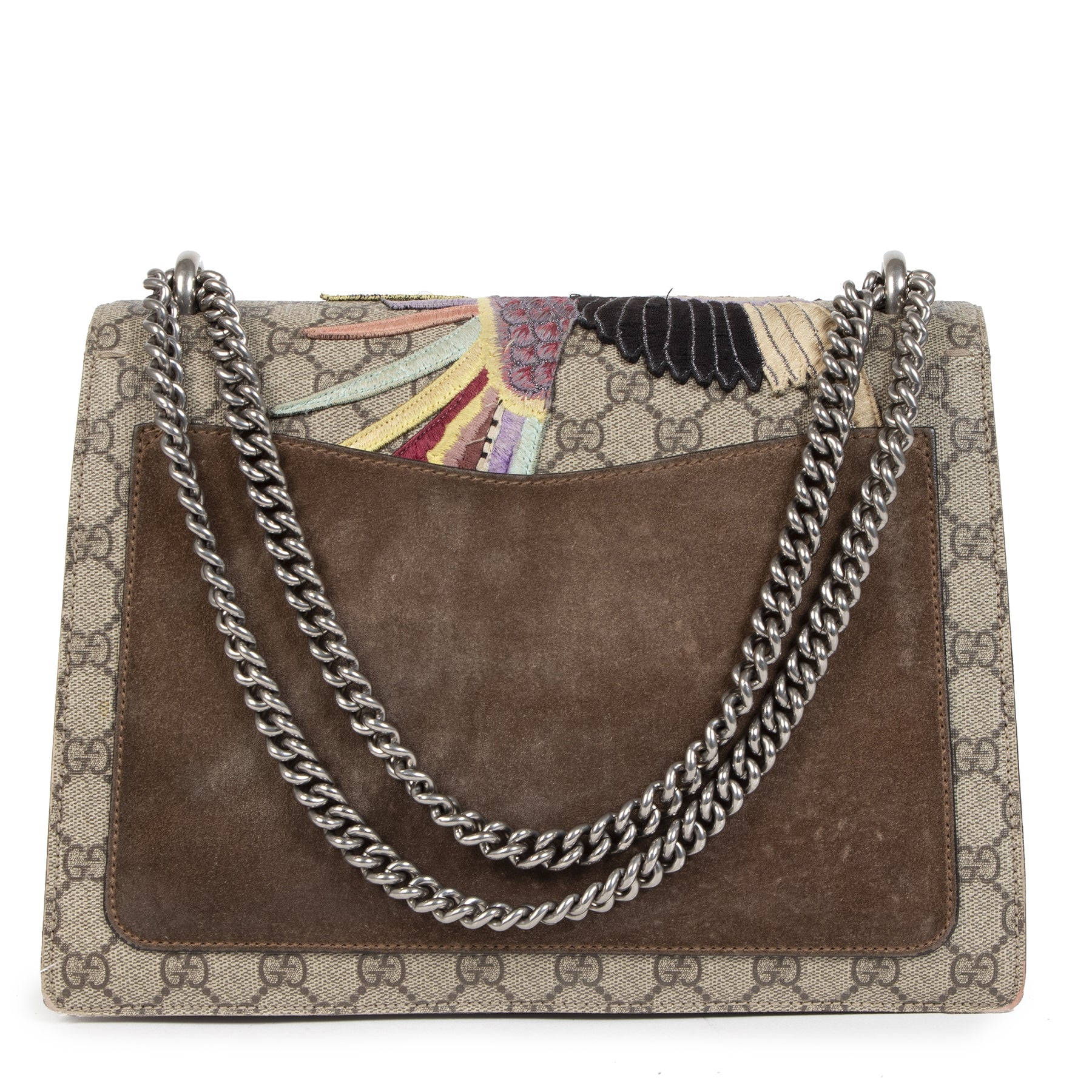 Sac bandoulière Gucci Dionysus moyen brodé d'oiseaux