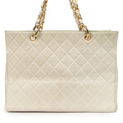 Authentic secondhand Chanel Cream Quilted Leather Grand Shopping Totedesigner bags fashion designer brands luxury vintage webshop safe secure online shopping worldwide shipping