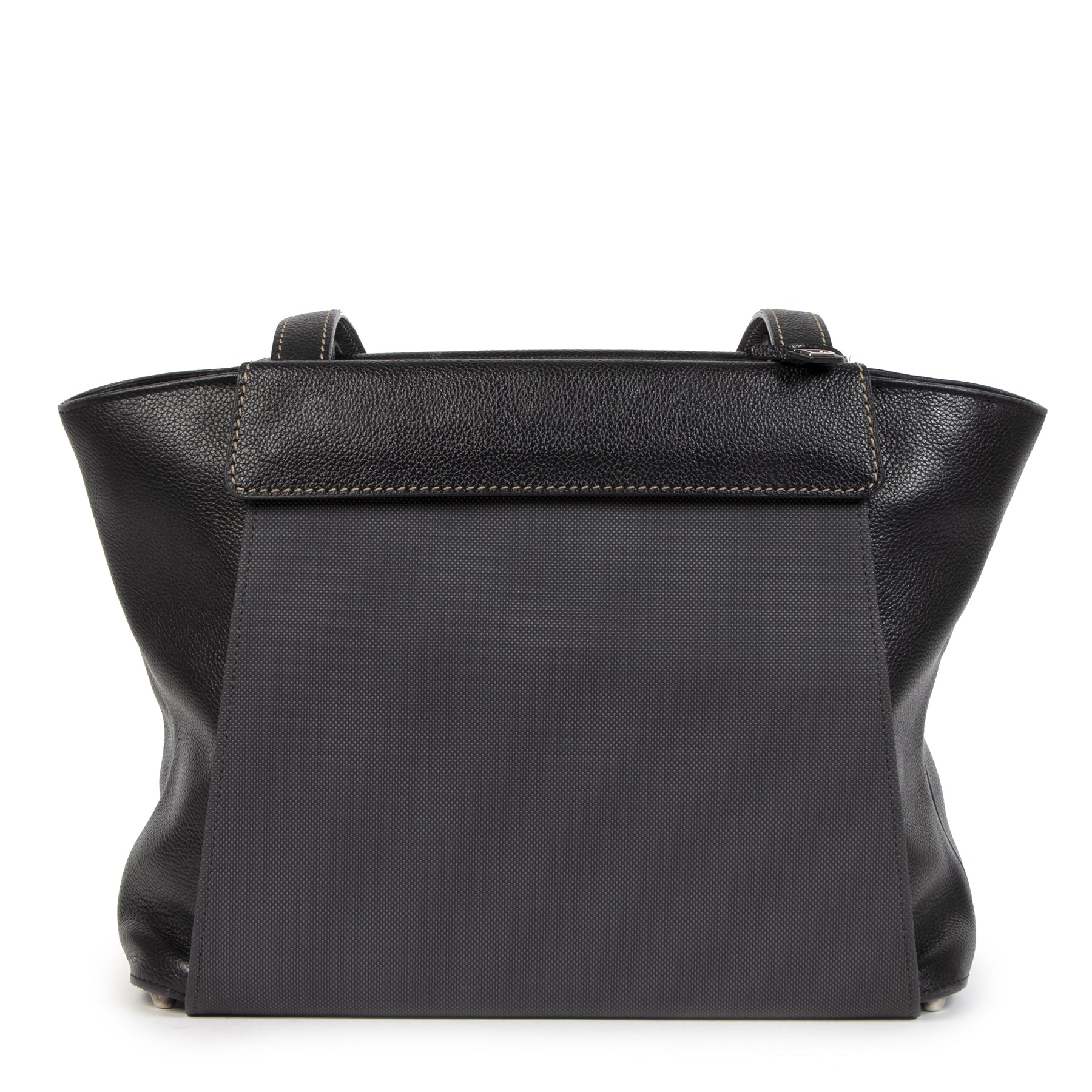 Authentique seconde-main vintage Delvaux Black Grey Flap Shoulder Bag achète en ligne webshop LabelLOV