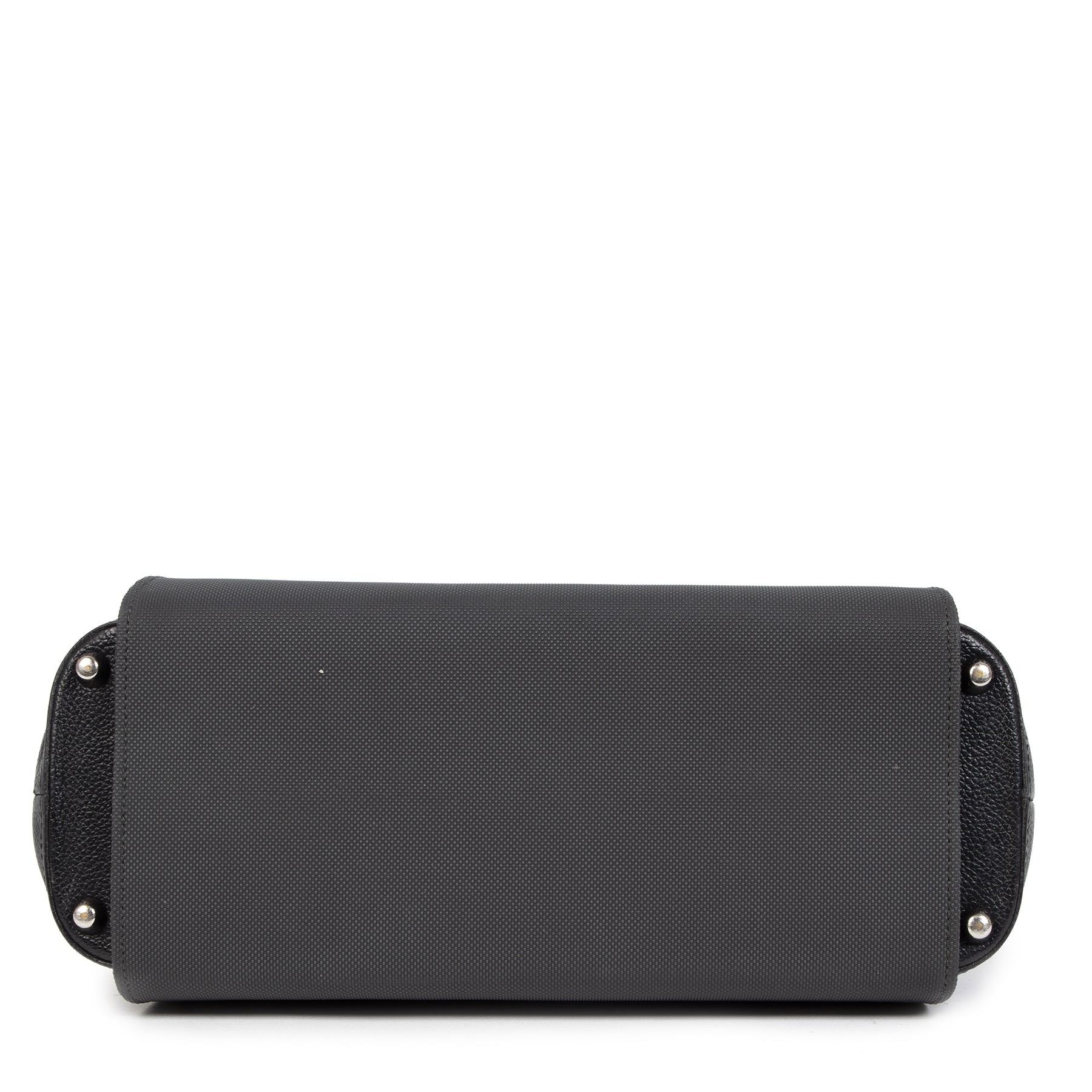 Authentieke tweedehands vintage Delvaux Black Grey Flap Shoulder Bag koop online webshop LabelLOV