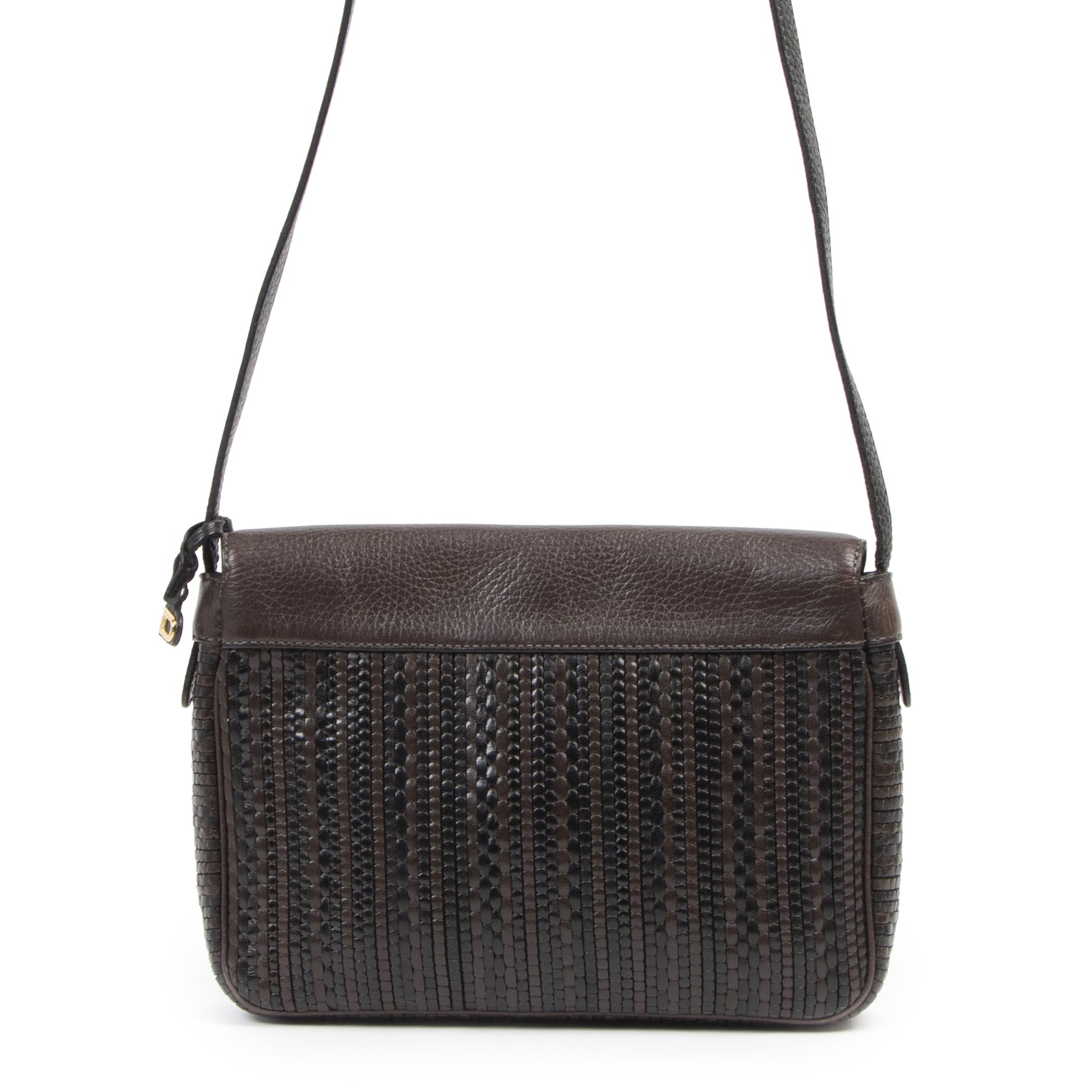 Authentieke tweedehands vintage Delvaux Toile De Cuir Crossbody Bag koop online webshop LabelLOV