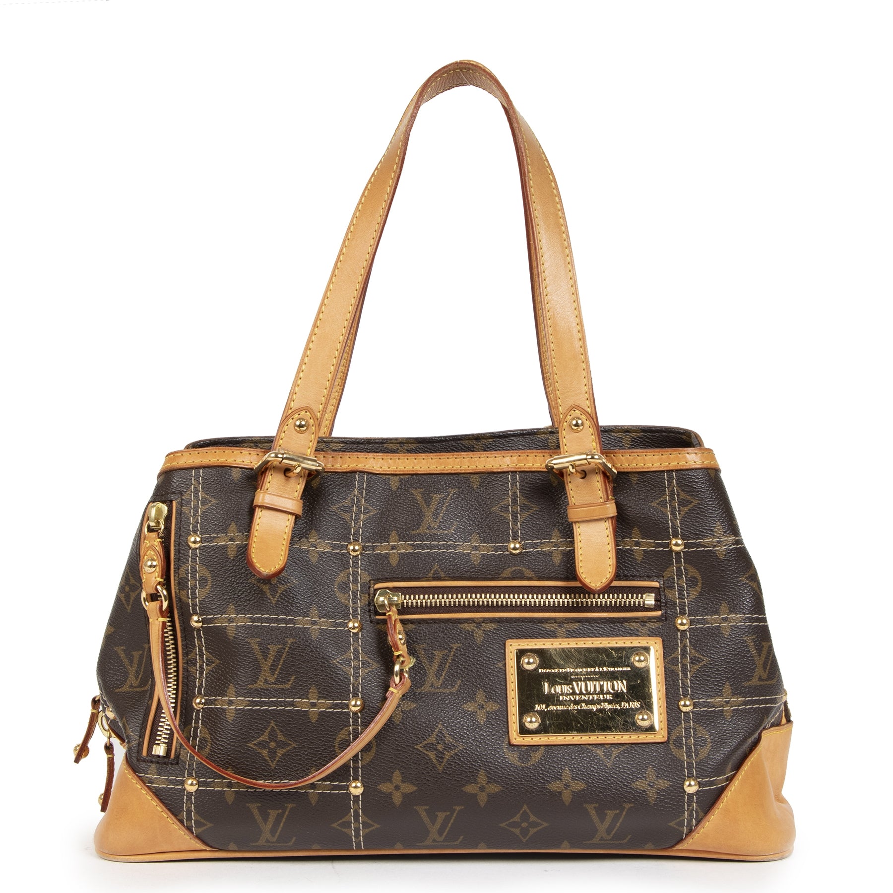 Authentic second-hand vintage Louis Vuitton Limited Edition Riverting Monogram Shoulder Bag buy online webshop LabelLOV