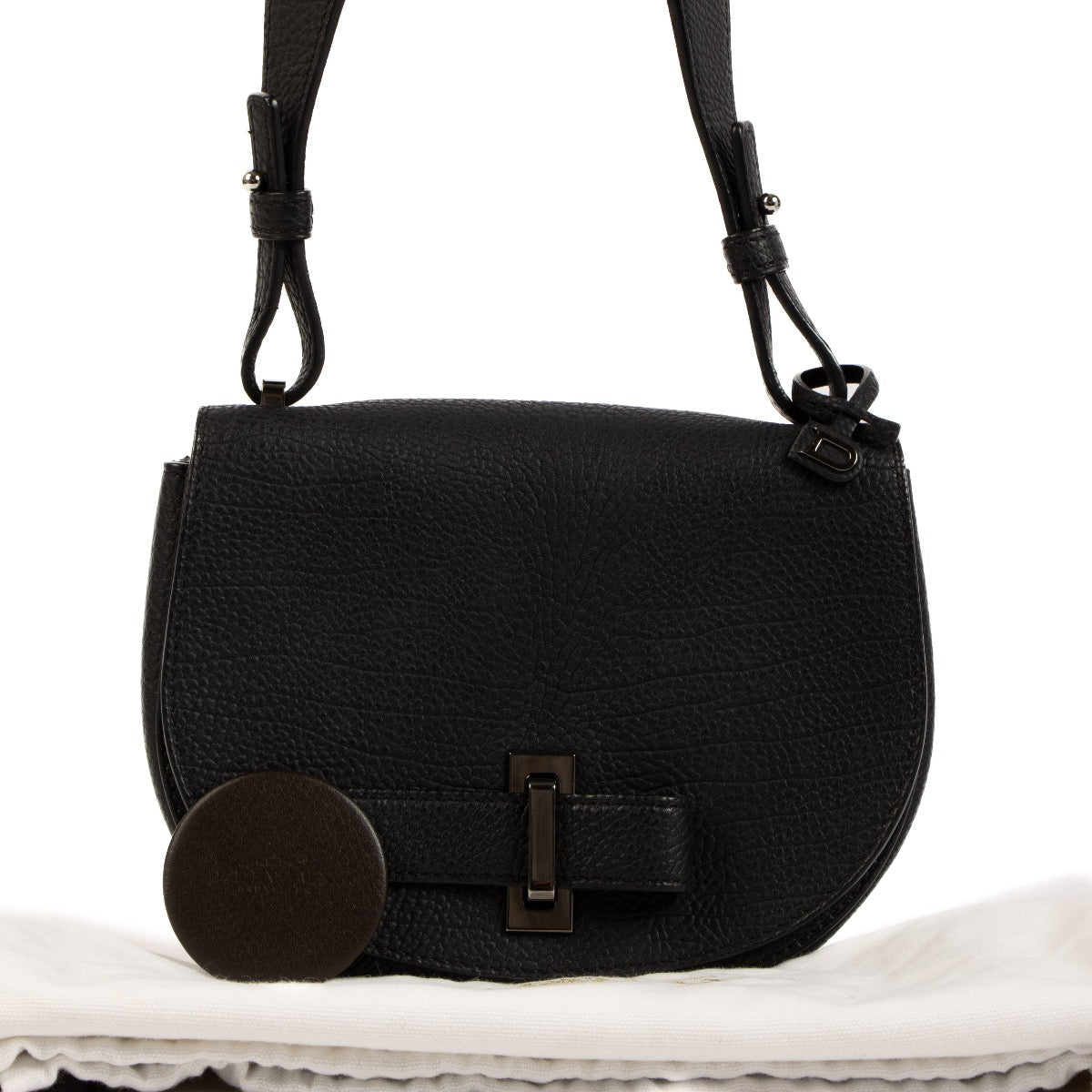 Shop 100% Delvaux Black Crispy Calf Mini Le Mutin Crossbody Bag on Labellov.com