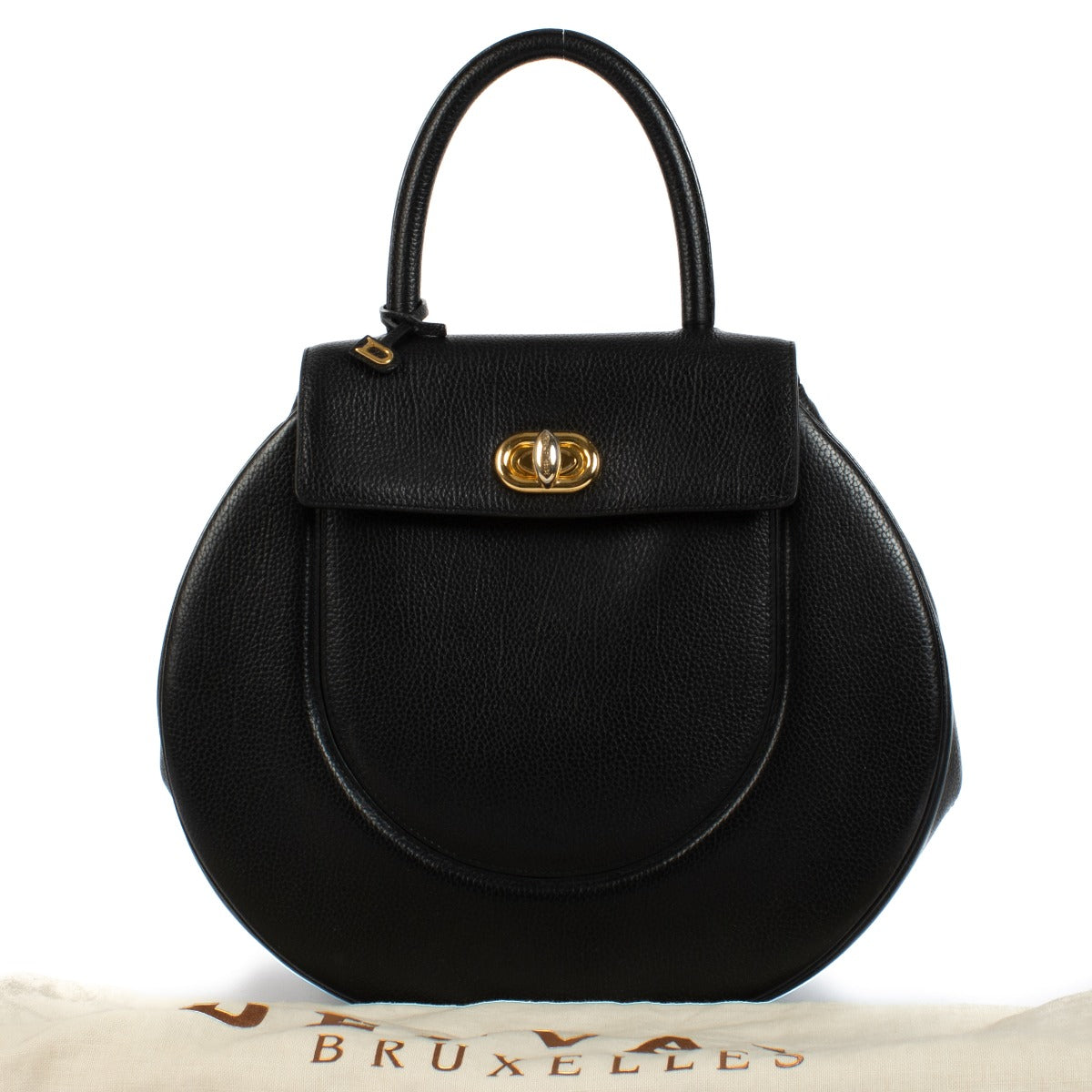 Shop 100% authentic Delvaux Black Leather Extase Galop Top Handle Bag at Labellov.com.