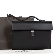 Authentieke tweedehands vintage Delvaux Black Briefcase koop online webshop LabelLOV