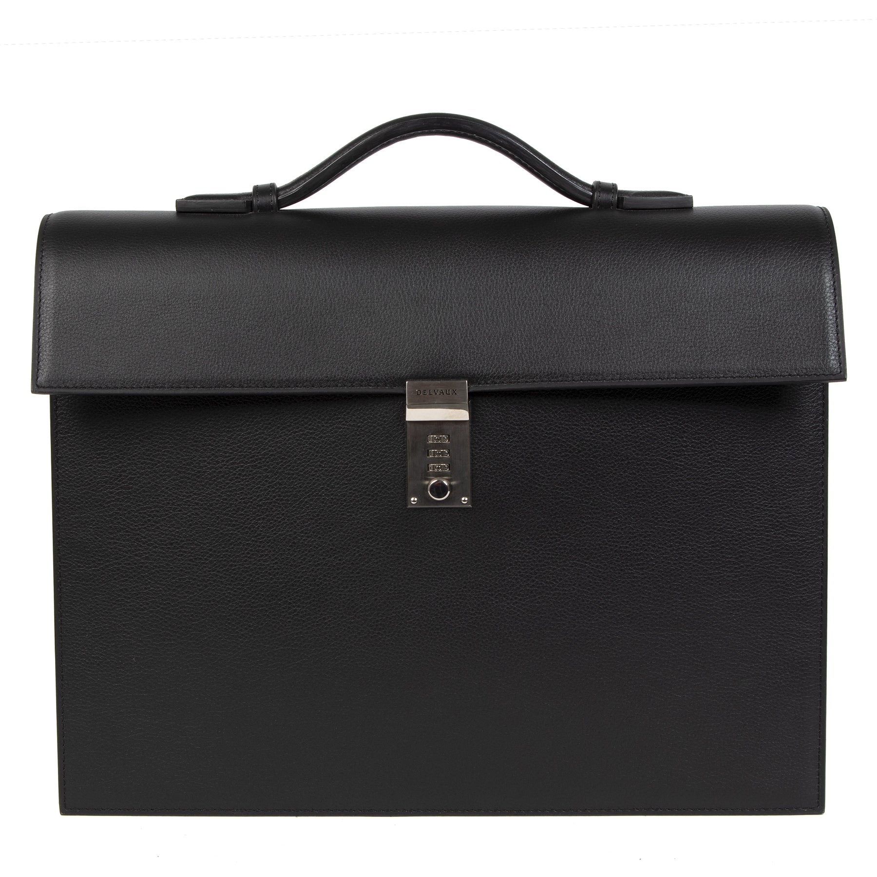 Authentique seconde-main vintage Delvaux Black Briefcase achète en ligne webshop LabelLOV