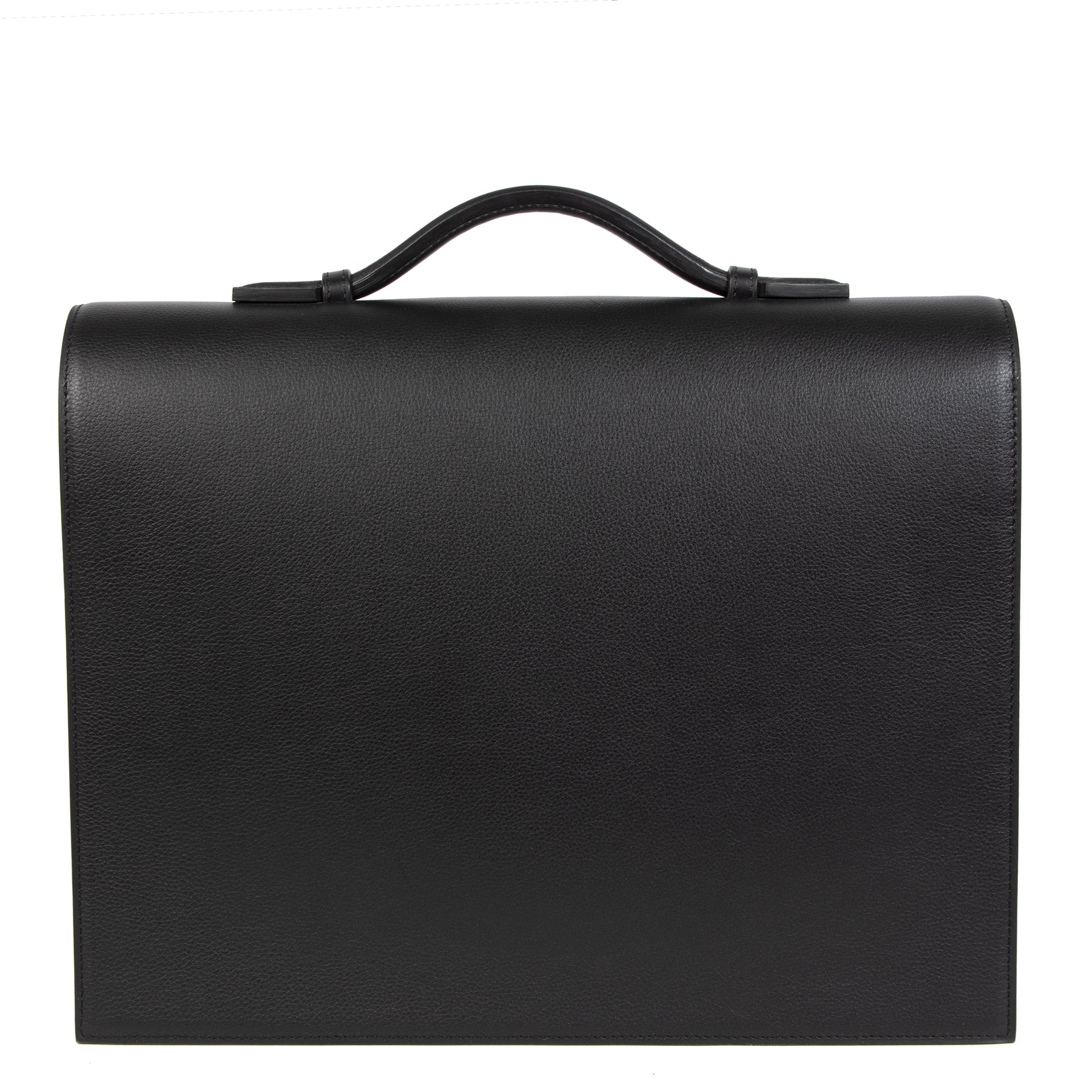 Authentieke tweedehands vintage Delvaux Black Briefcase koop online webshop LabelLOV