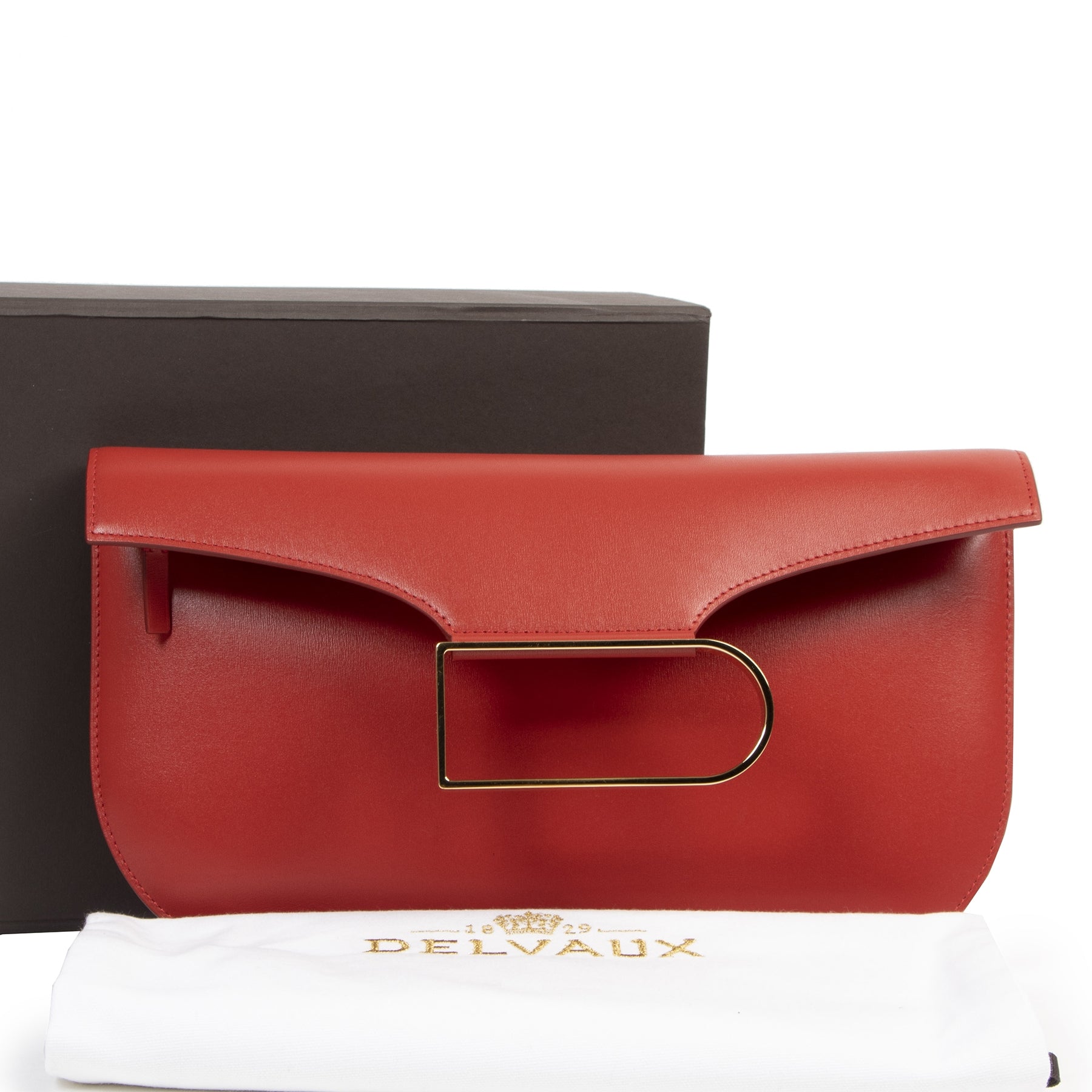 shop safe online Delvaux Bordeaux Double Je Clutch