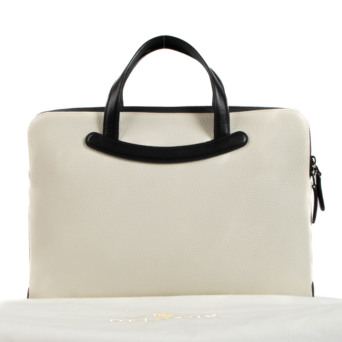 Shop safe online at Labellov in Antwerp, Brussels and Knokke this 100% authentic second hand Delvaux White Magritte Briefcase