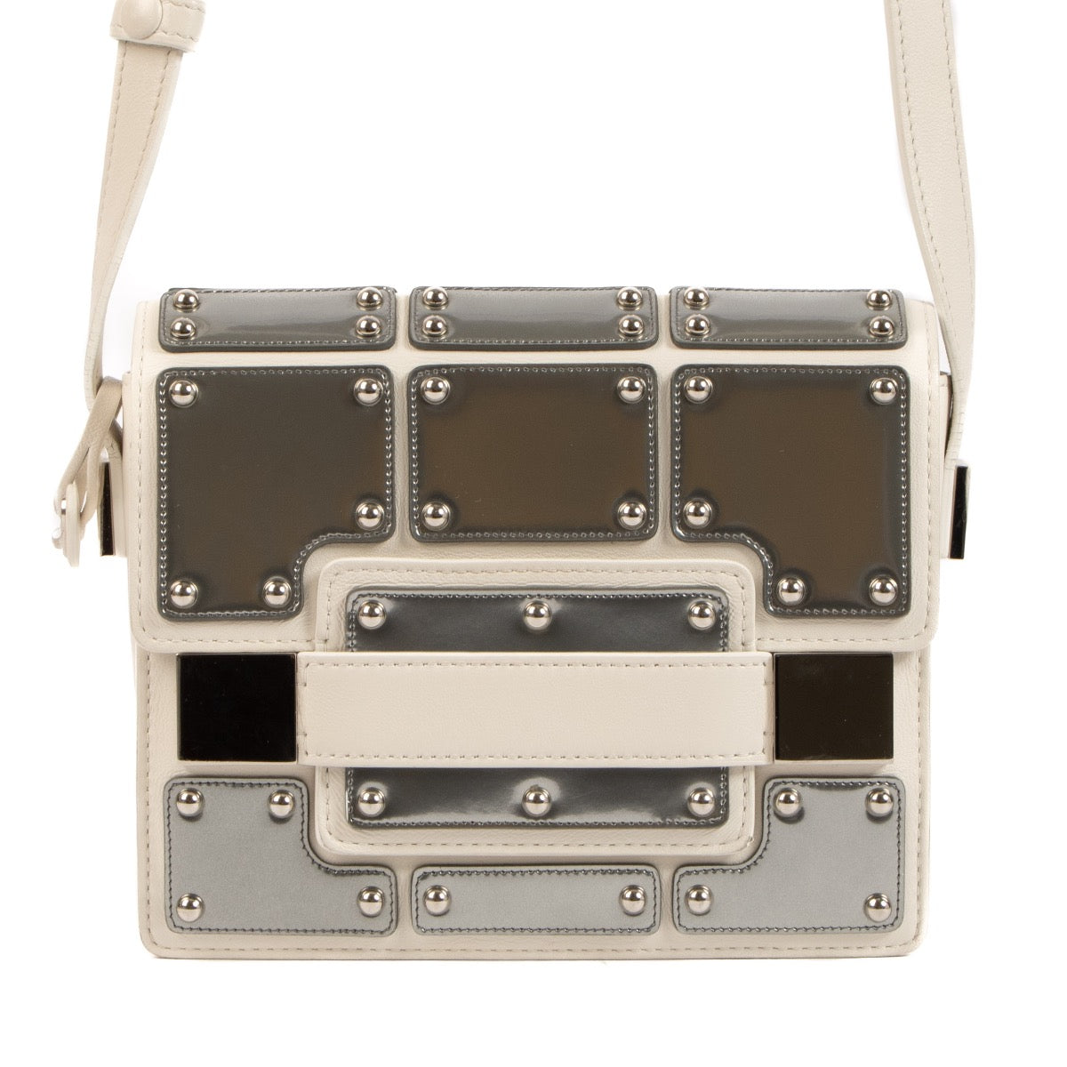 Shop 100% authentic second-hand Delvaux White Iron Shield Madame Mini Bag on Labellov.com