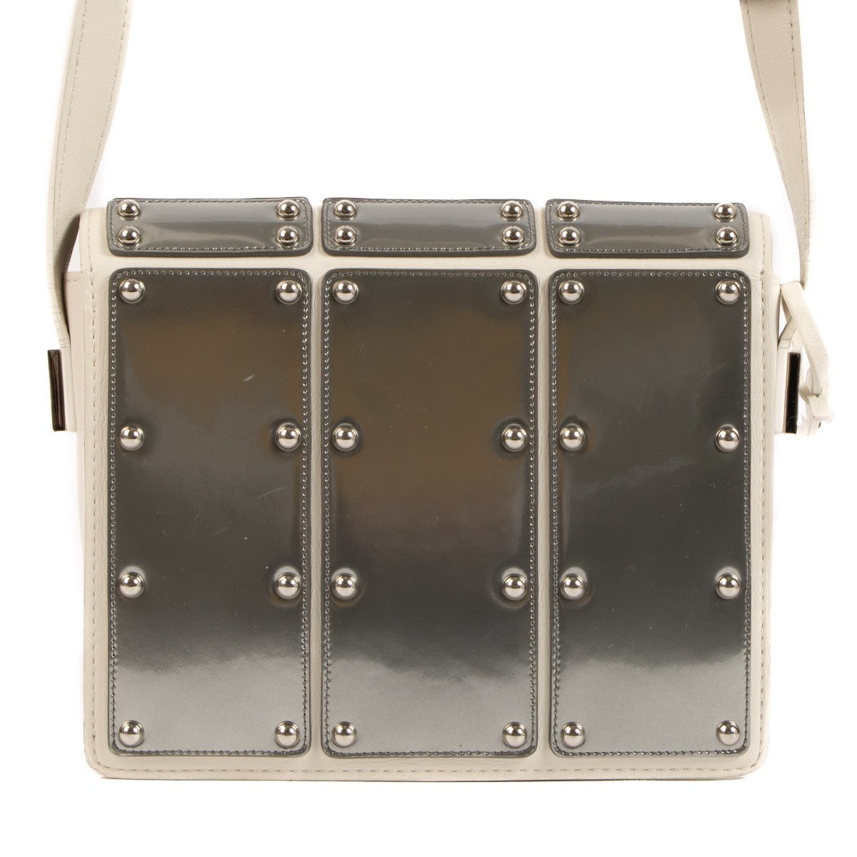 Shop 100% authentic second-hand Delvaux White Iron Shield Madame Mini Bag on Labellov.com