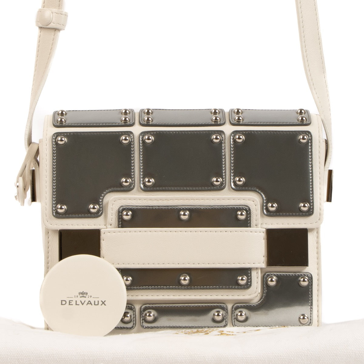 Shop 100% authentic second-hand Delvaux White Iron Shield Madame Mini Bag on Labellov.com