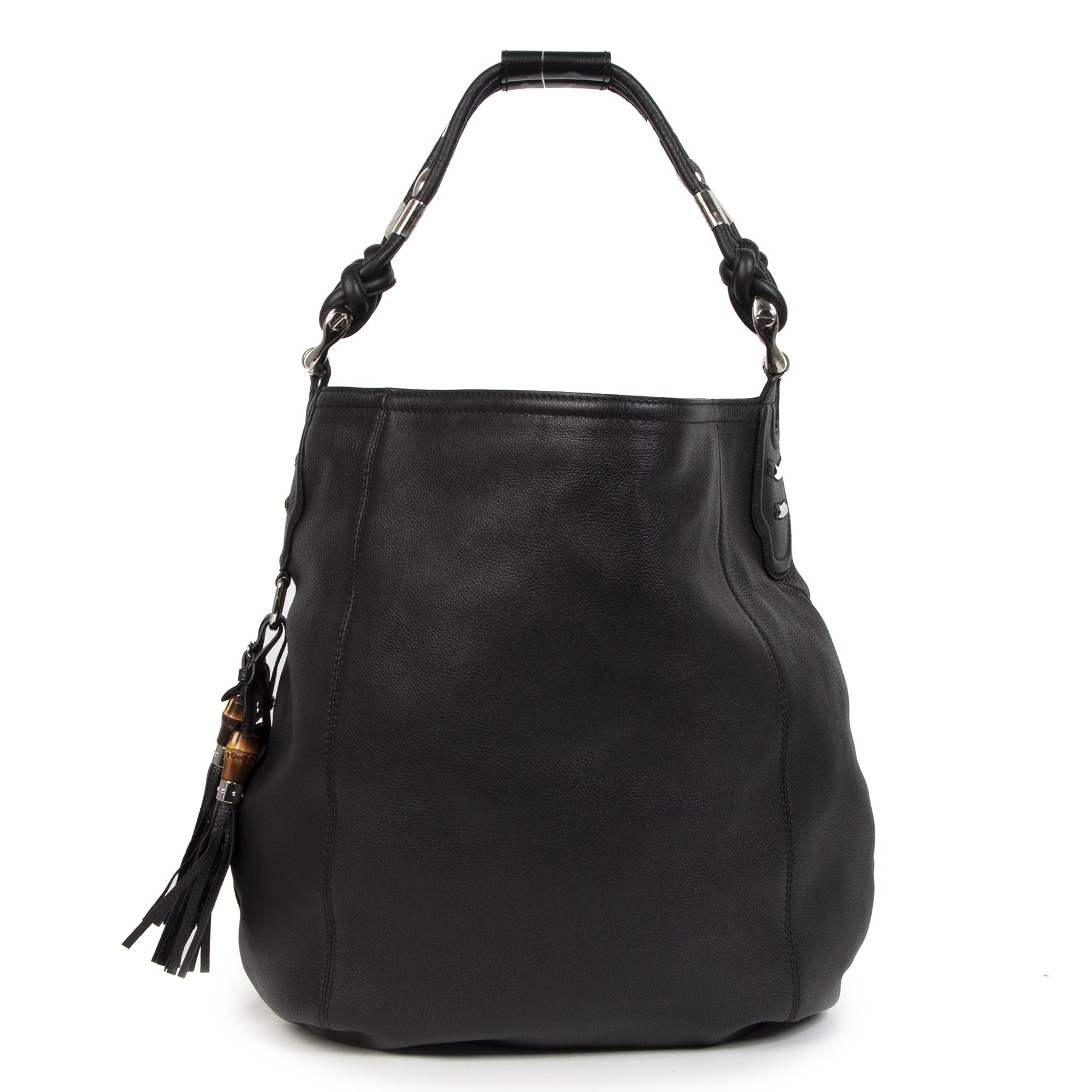 Authentique seconde-main vintage Gucci Black Techno XL Hobo Bag achète en ligne webshop LabelLOV