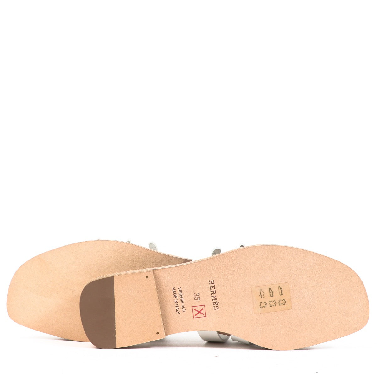 Hermès White Amore Sandals