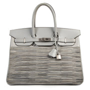 Hermès Birkin vibrato 35cm gris perle box calf BRUSHED hardware