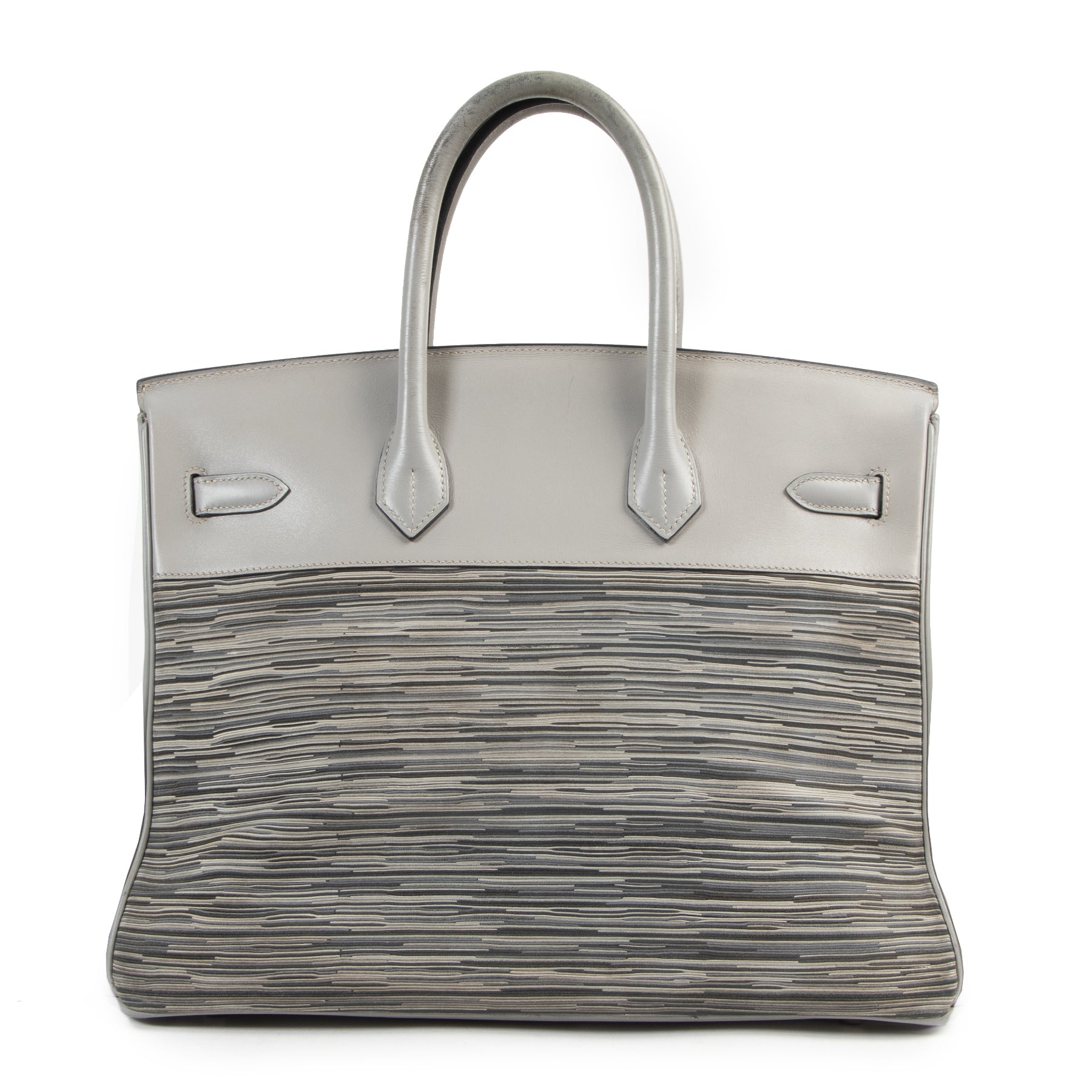 Hermès Birkin vibrato 35cm gris perle box calf BRUSHED hardware