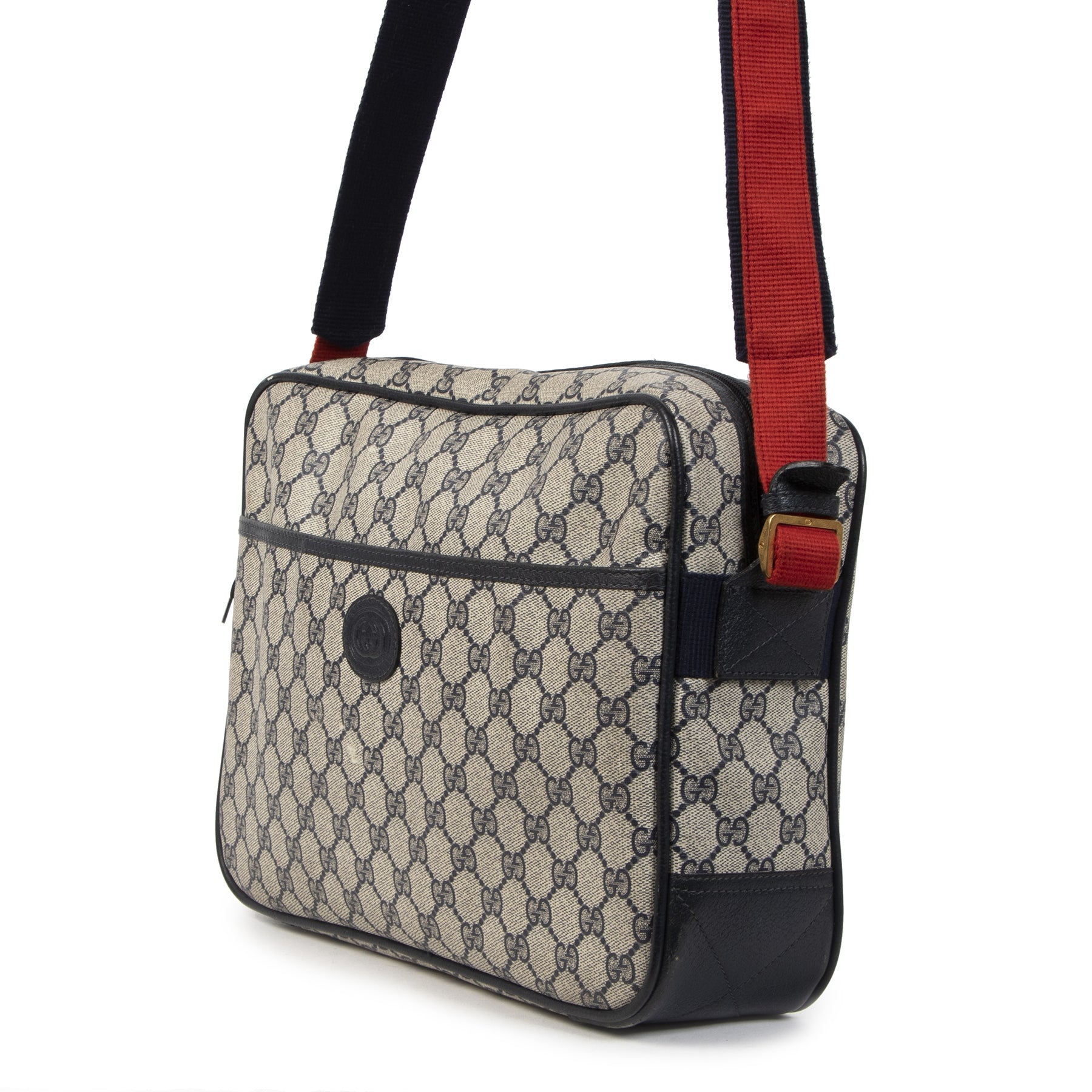 Authentic second-hand vintage Gucci Beige GG Canvas Messenger Bag buy online webshop LabelLOV